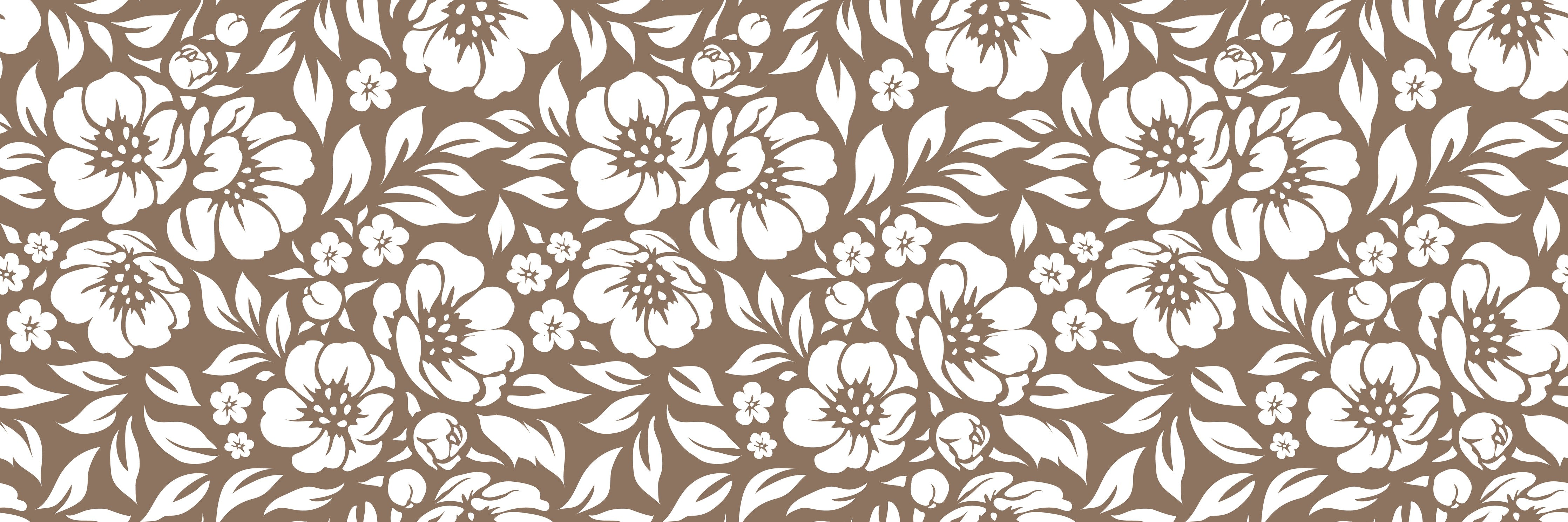 Wandverkleidung Schlafzimmer-Blütenpoesie in Braun und Grauweiß