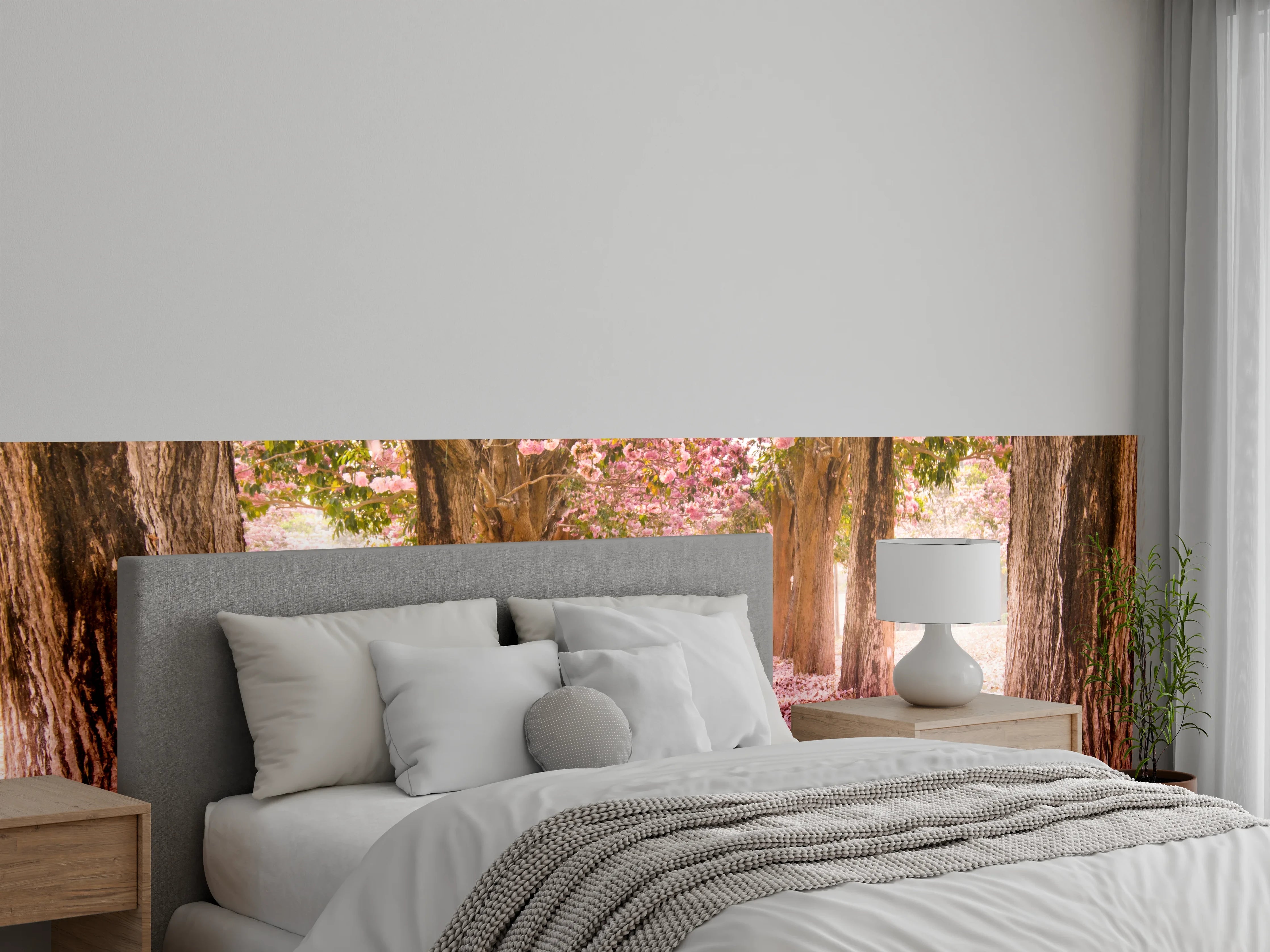 Wandverkleidung Schlafzimmer - Blütenzauber: Frühling im Kirschblütenwald
