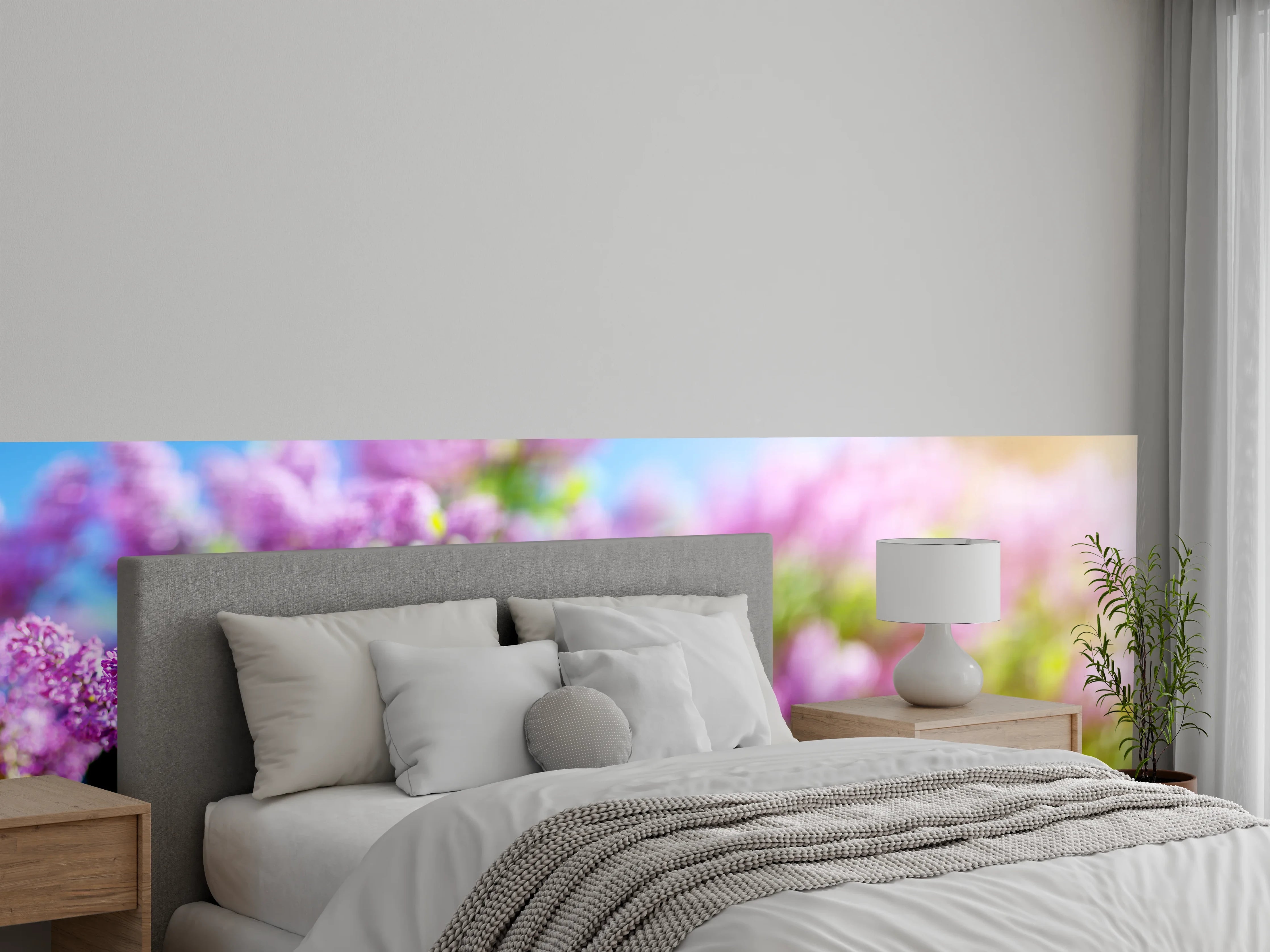 Wandverkleidung Schlafzimmer - Blumen blühen auf im Frühling