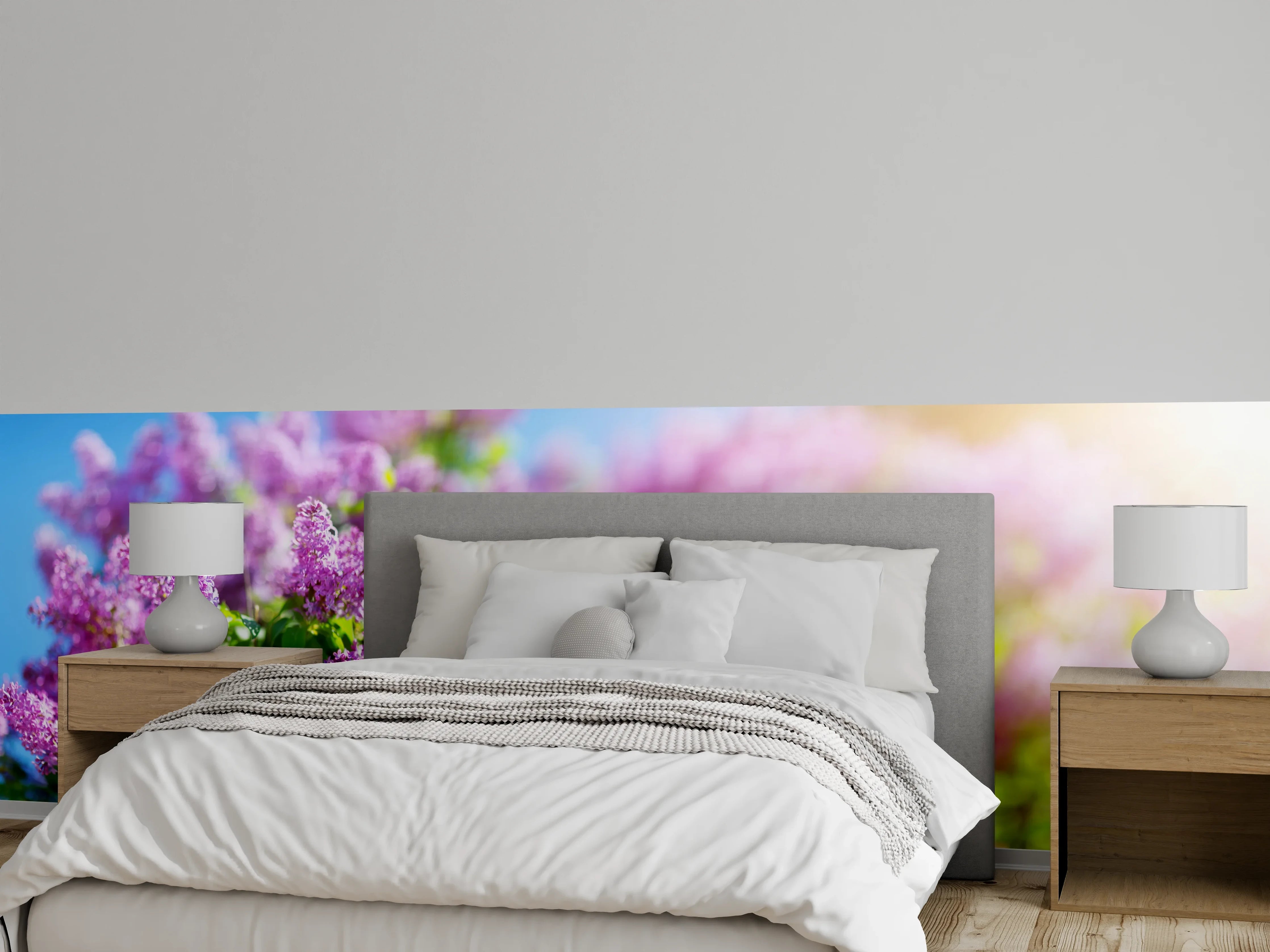 Wandverkleidung Schlafzimmer - Blumen blühen auf im Frühling