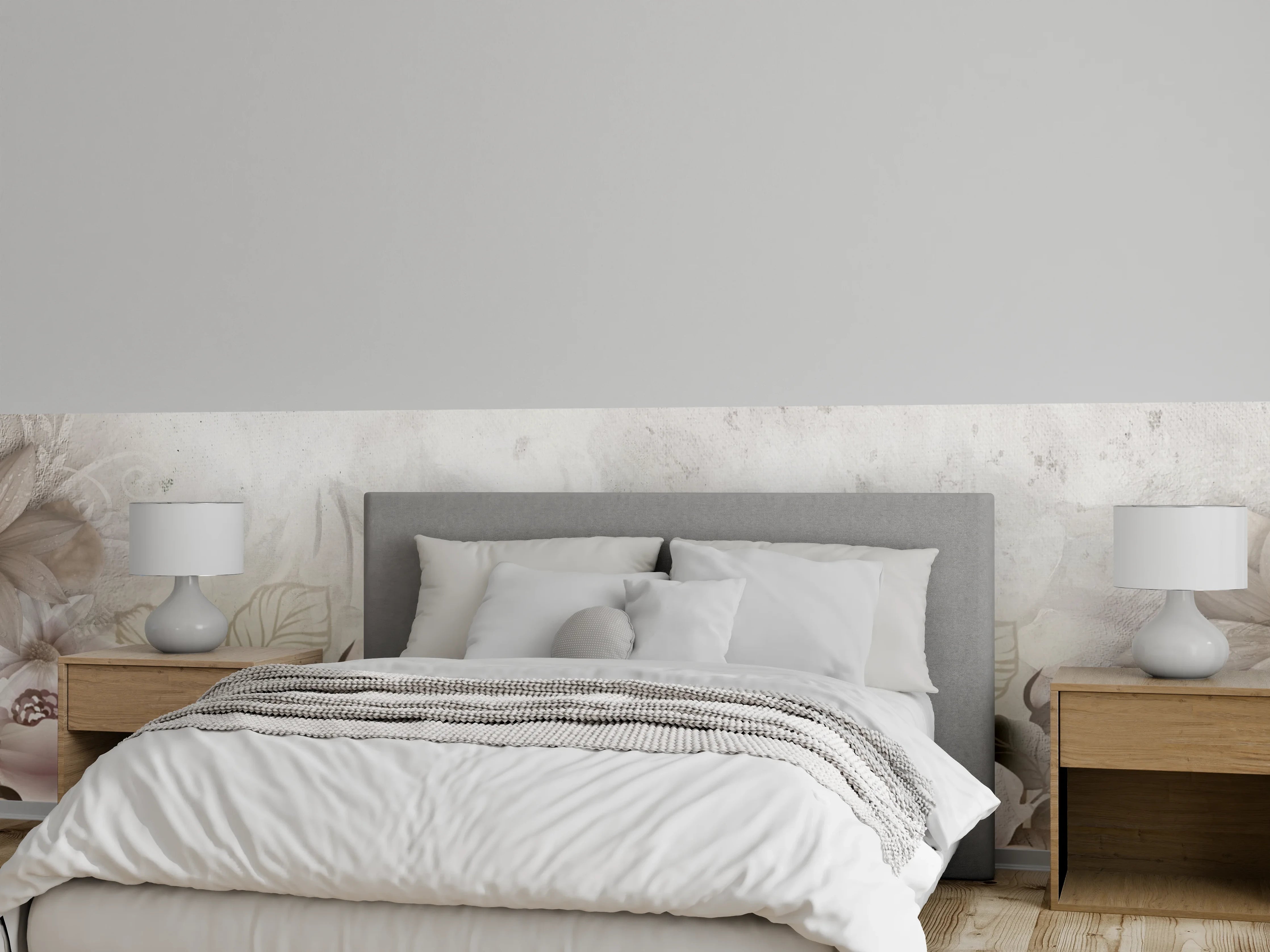 Wandverkleidung Schlafzimmer - Blumengemälde