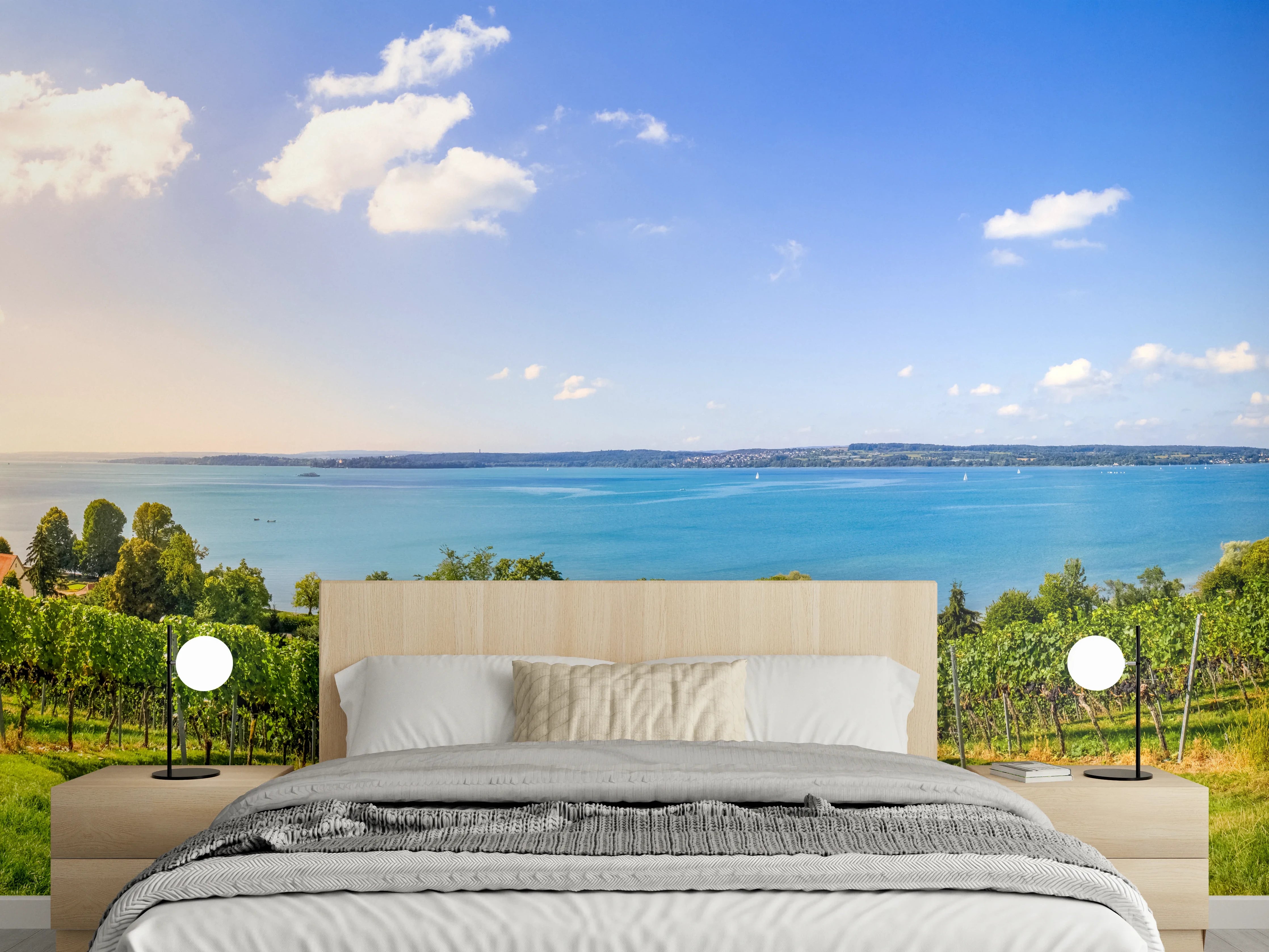 Wandverkleidung Schlafzimmer - Bodensee Panorama in Birnau