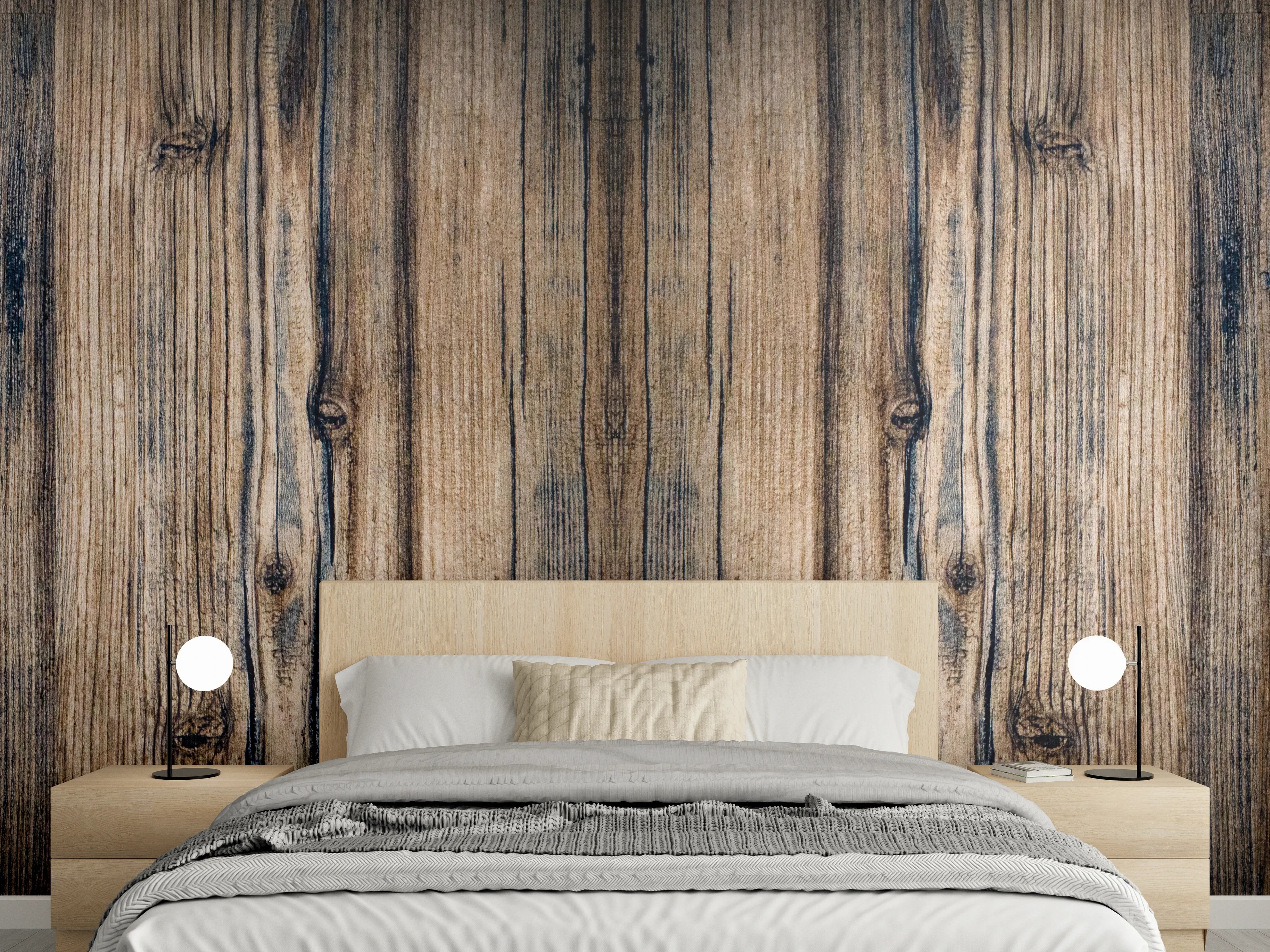 Wandverkleidung Schlafzimmer - Bräunlicher Holz Hintergrund