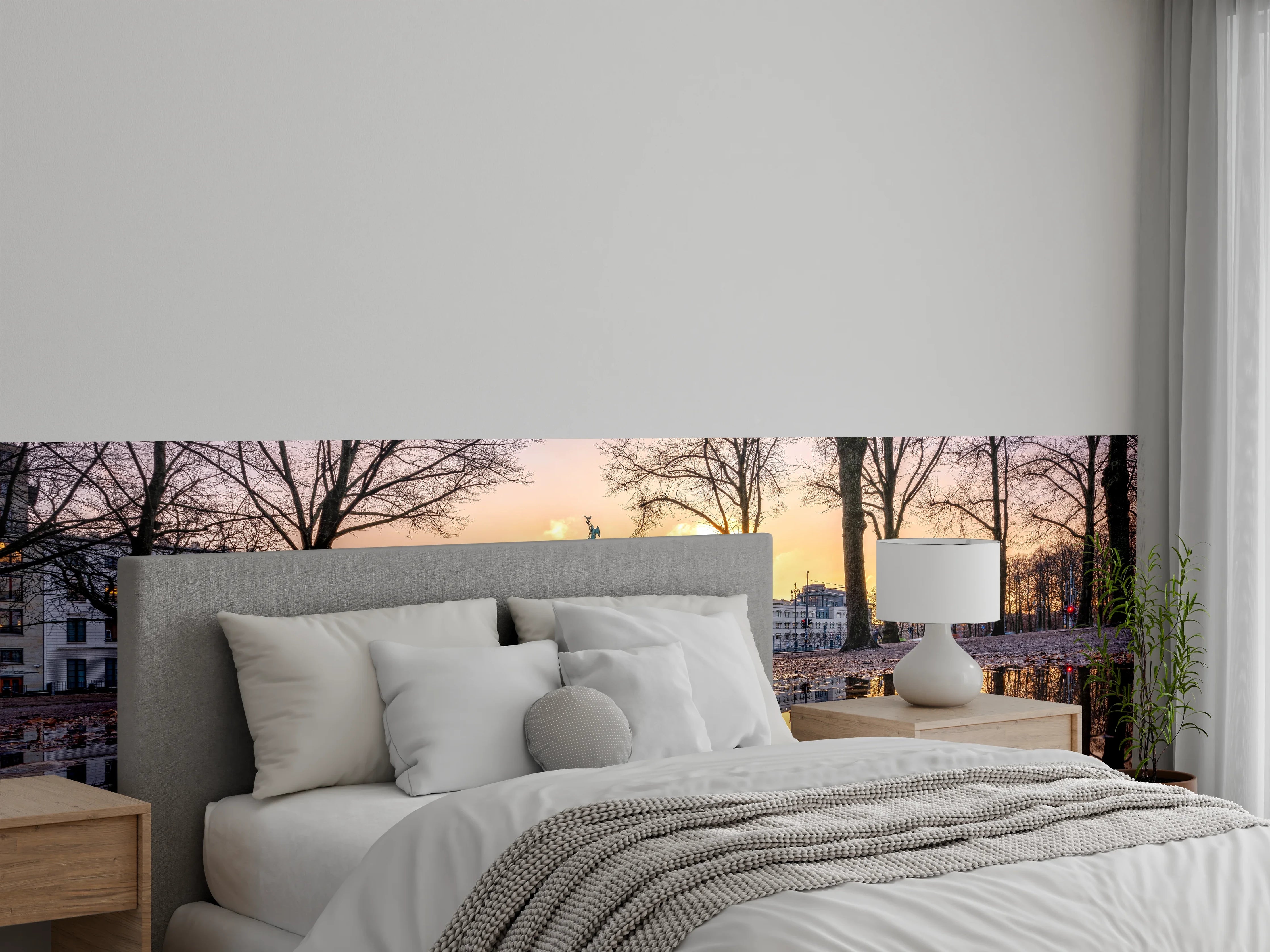 Wandverkleidung Schlafzimmer - Brandenburger Tor Sonnenaufgang Spiegelung