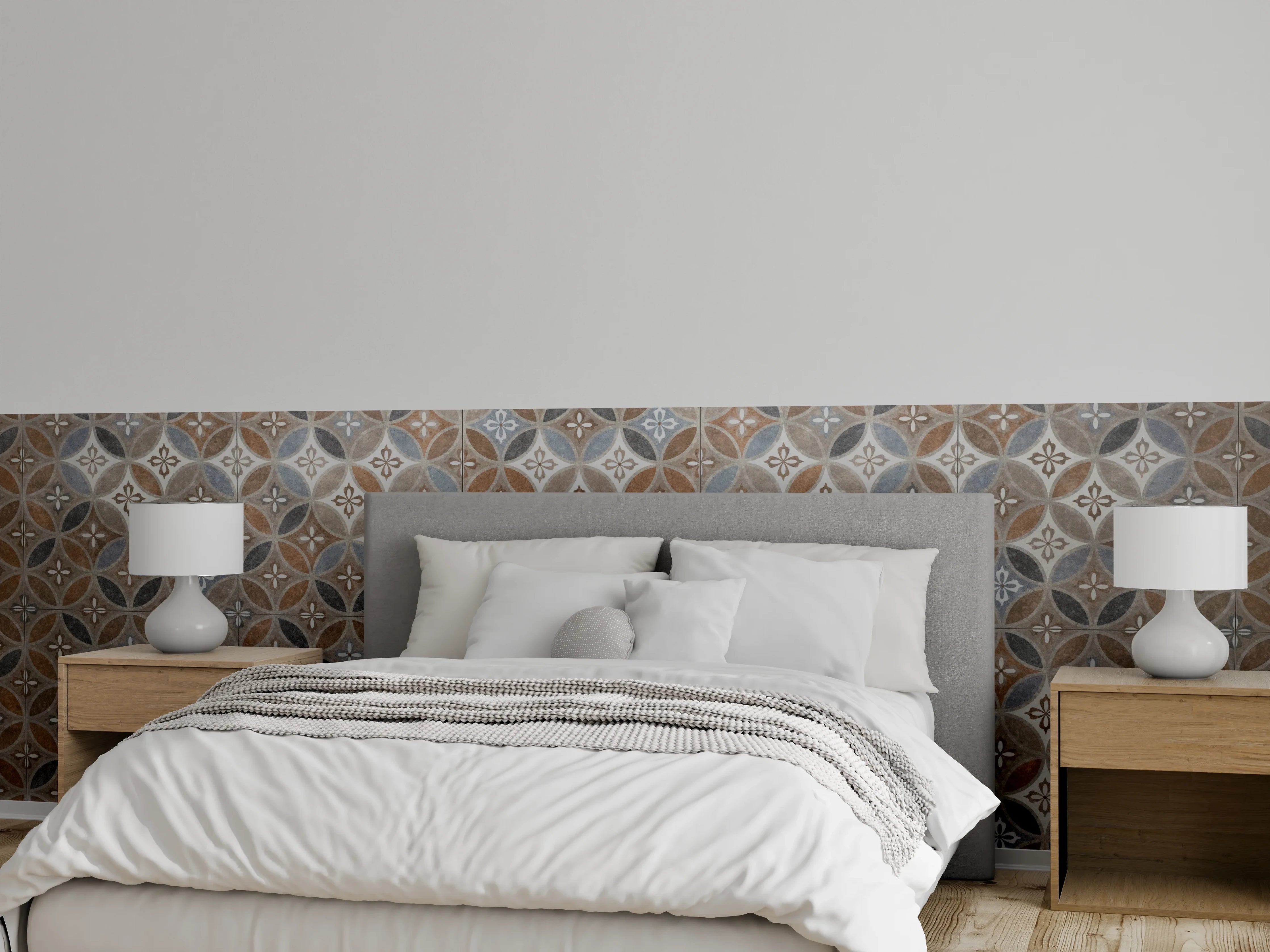 Wandverkleidung Schlafzimmer - Braun-Beiges Vintage Mosaik