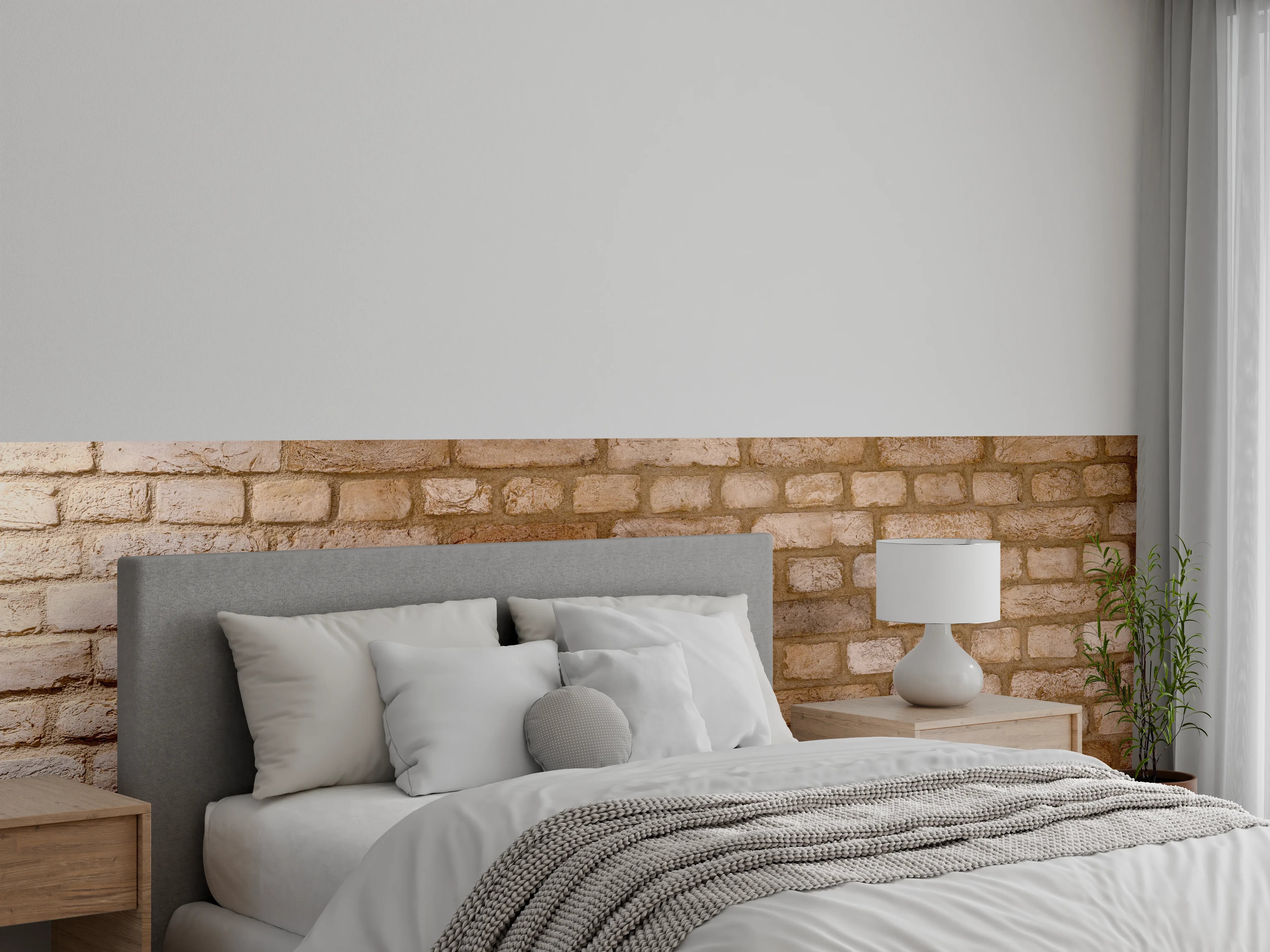 Wandverkleidung Schlafzimmer - Braune Backsteinmauer Textur