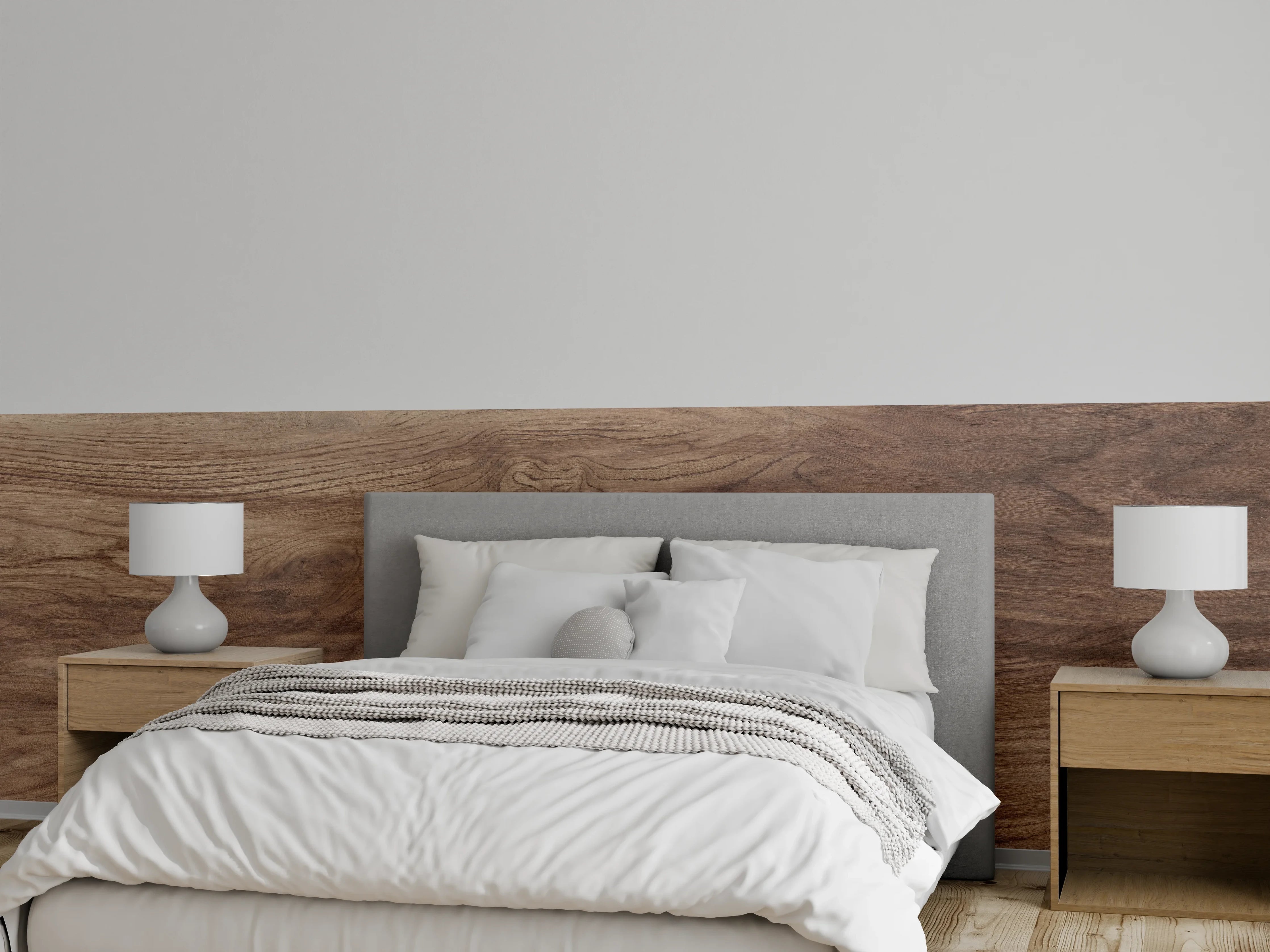 Wandverkleidung Schlafzimmer - Braune Holz Textur mit Muster