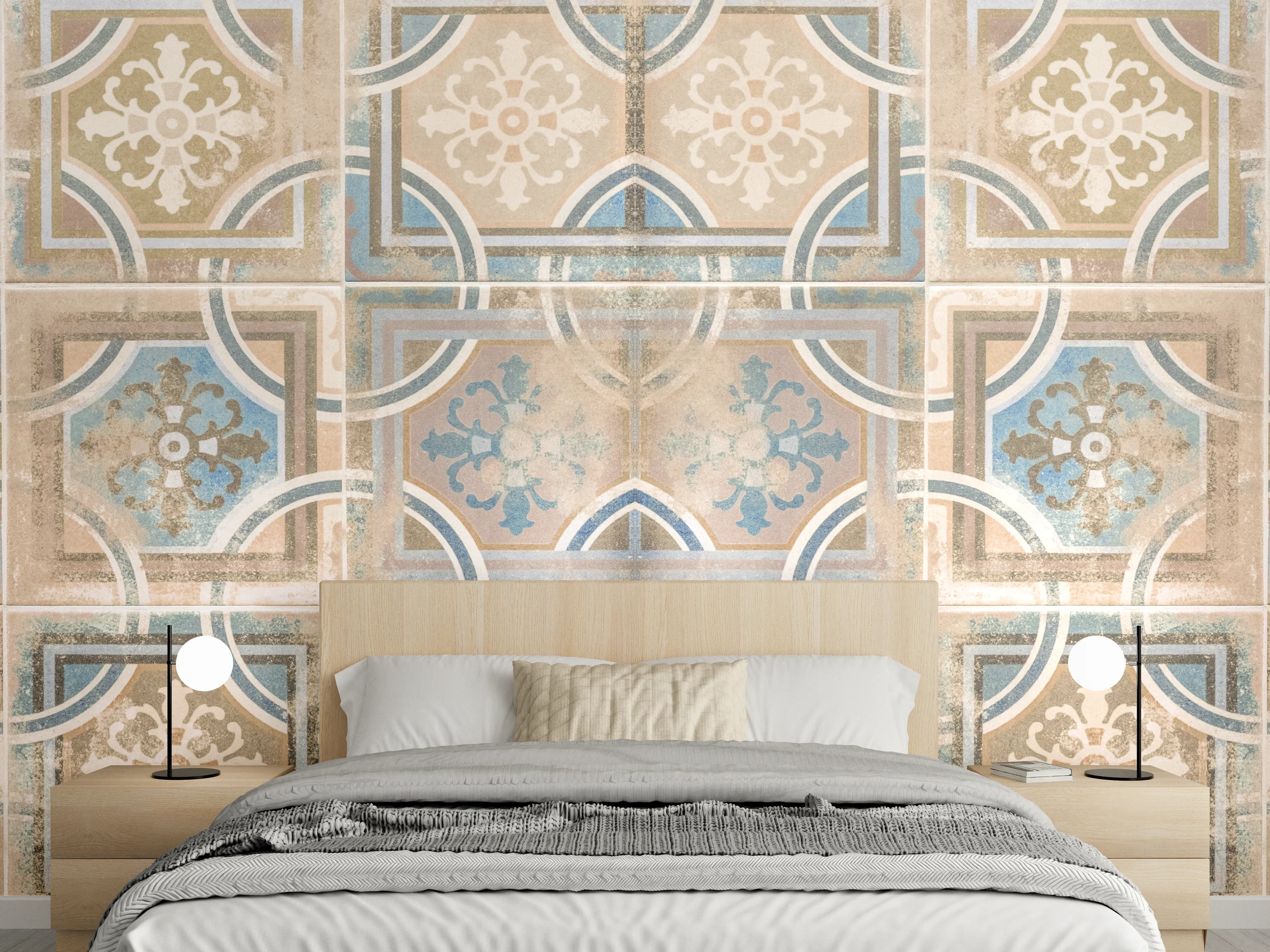 Wandverkleidung Schlafzimmer - Braune Keramik Fliesen