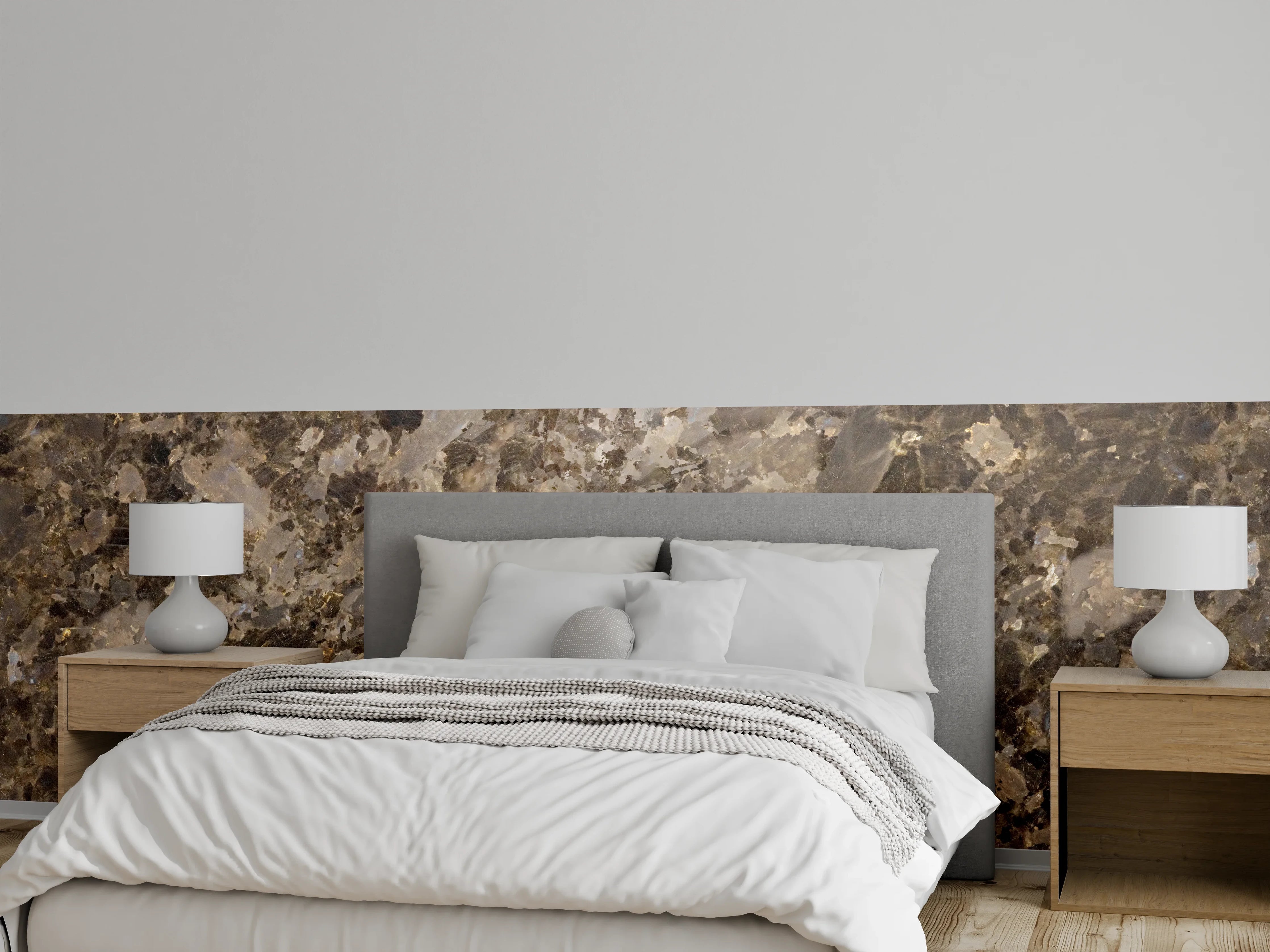 Wandverkleidung Schlafzimmer - Brauner Marmor
