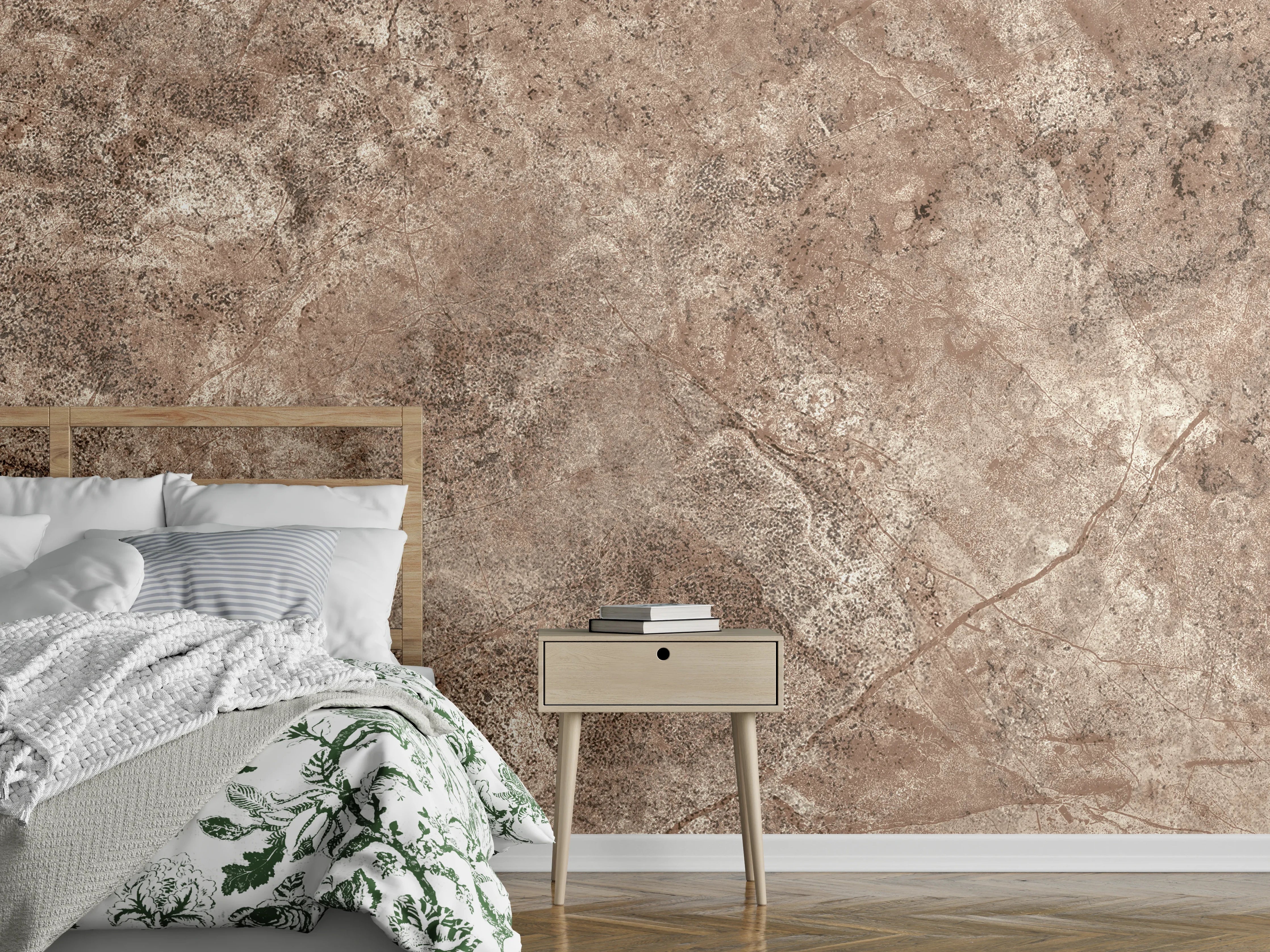 Wandverkleidung Schlafzimmer - Brauner alter Sandstein 1