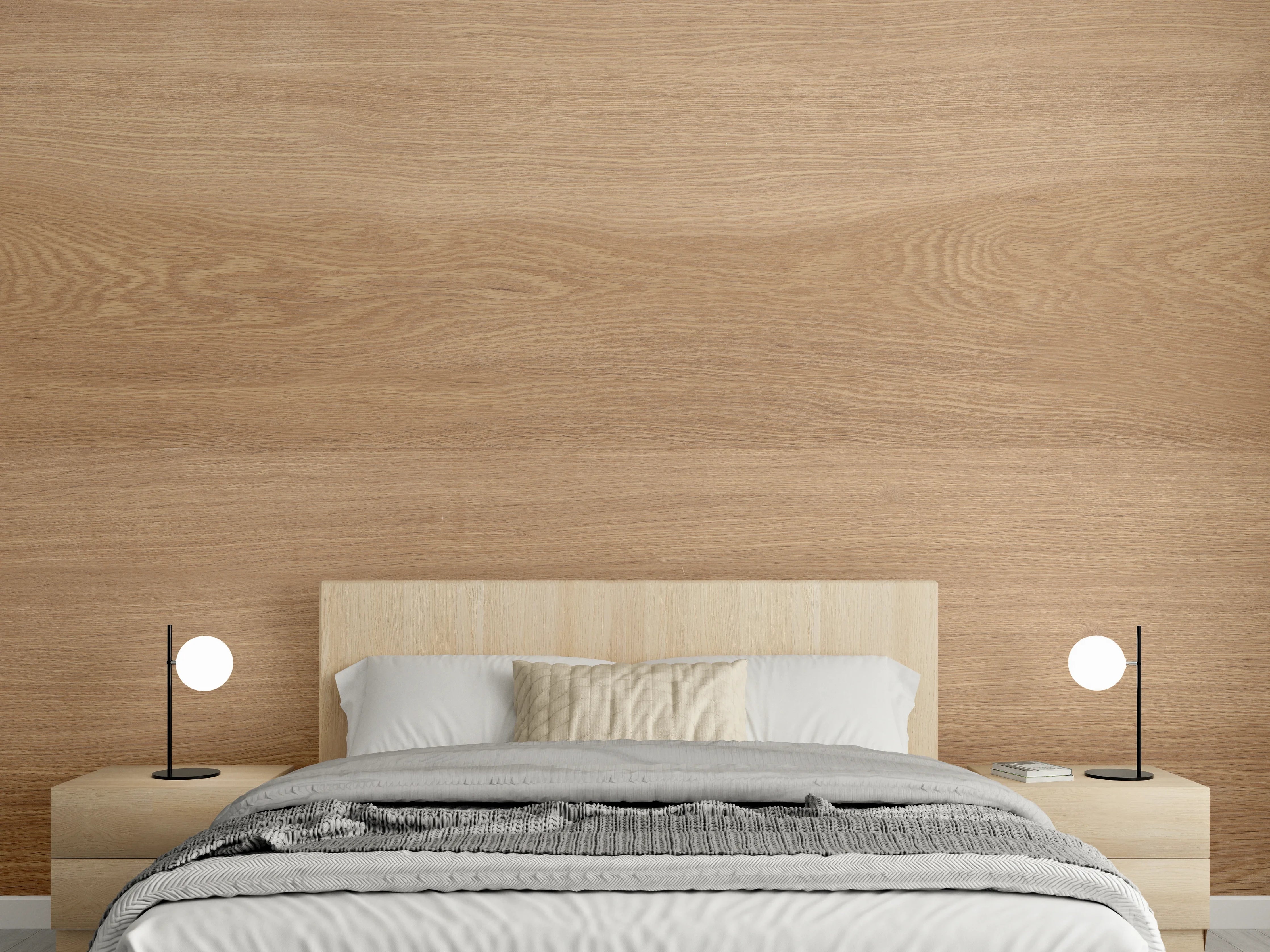 Wandverkleidung Schlafzimmer - Braunes Holzfliesen Muster