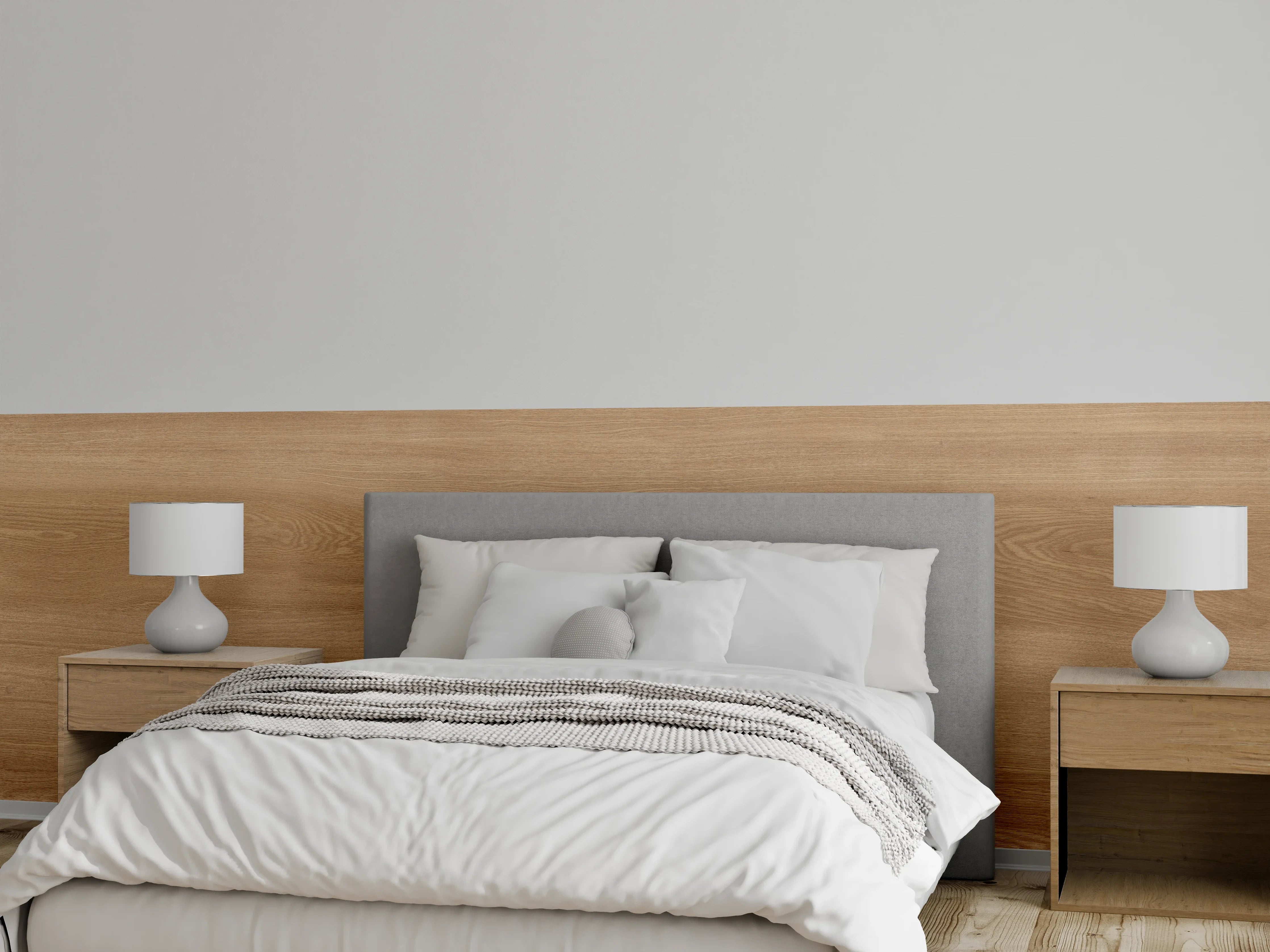 Wandverkleidung Schlafzimmer - Braunes Holzfliesen Muster