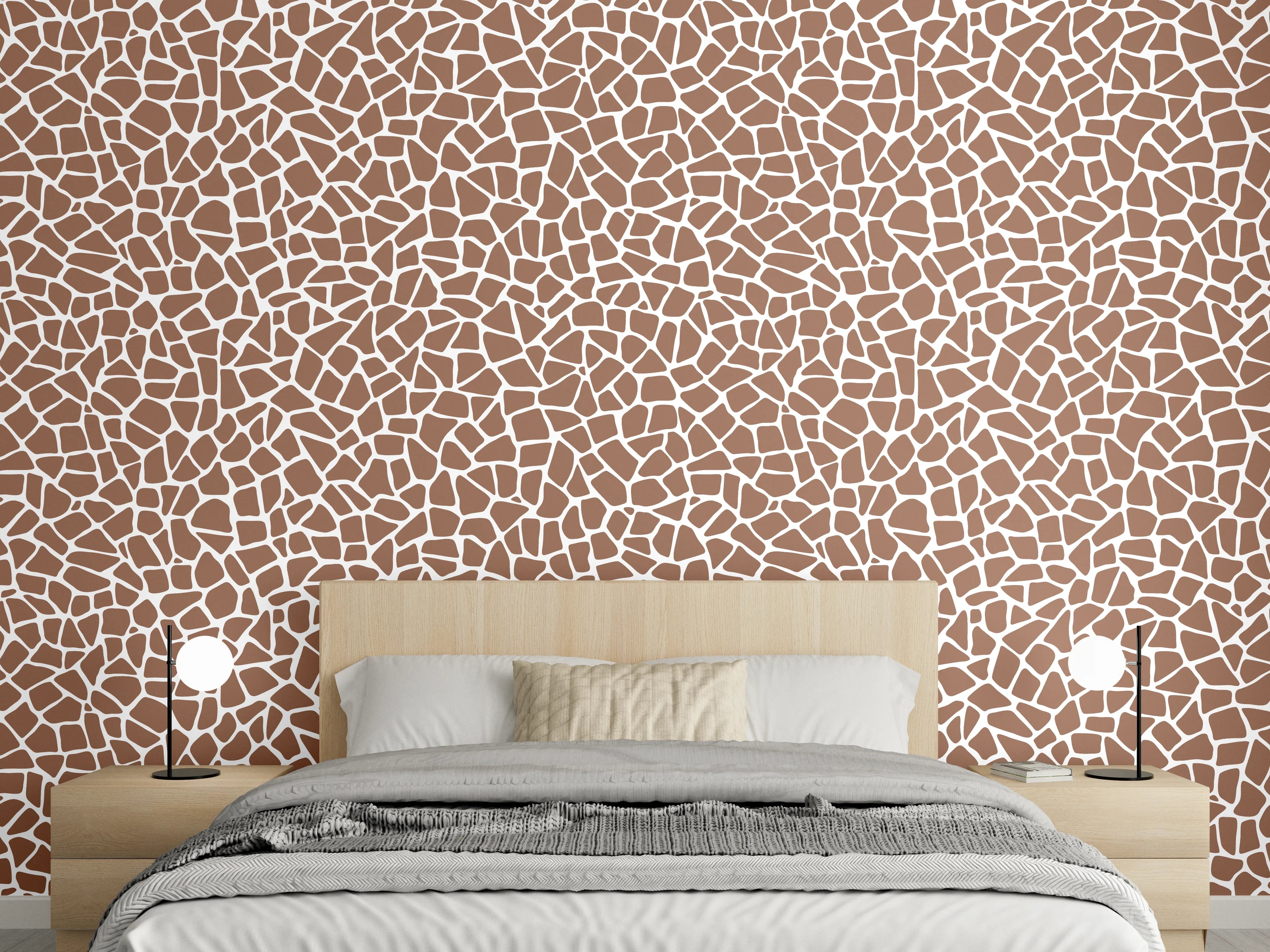 Wandverkleidung Schlafzimmer - Braunes Mosaikstein-Muster für moderne Akzente