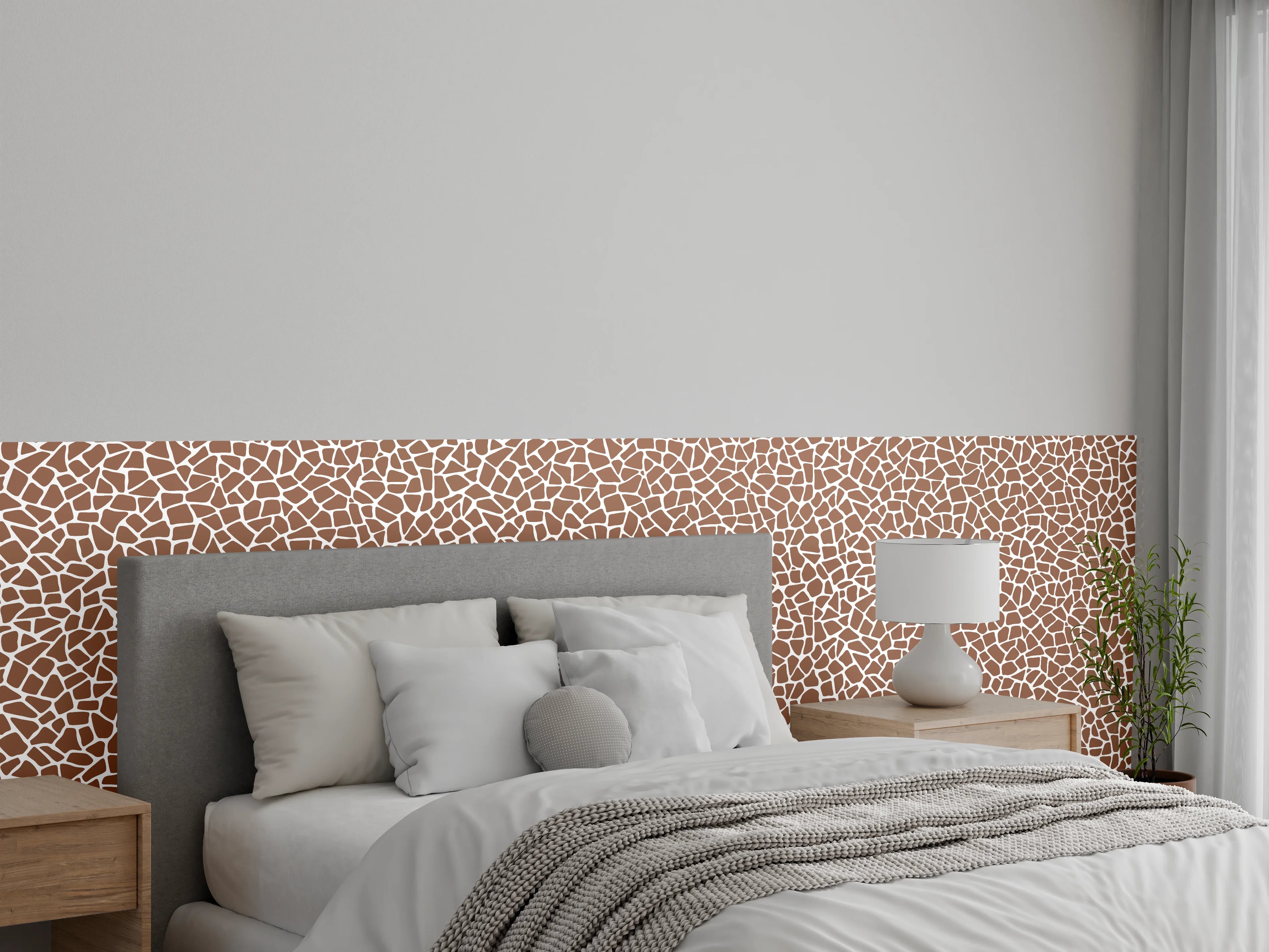 Wandverkleidung Schlafzimmer - Braunes Mosaikstein-Muster für moderne Akzente