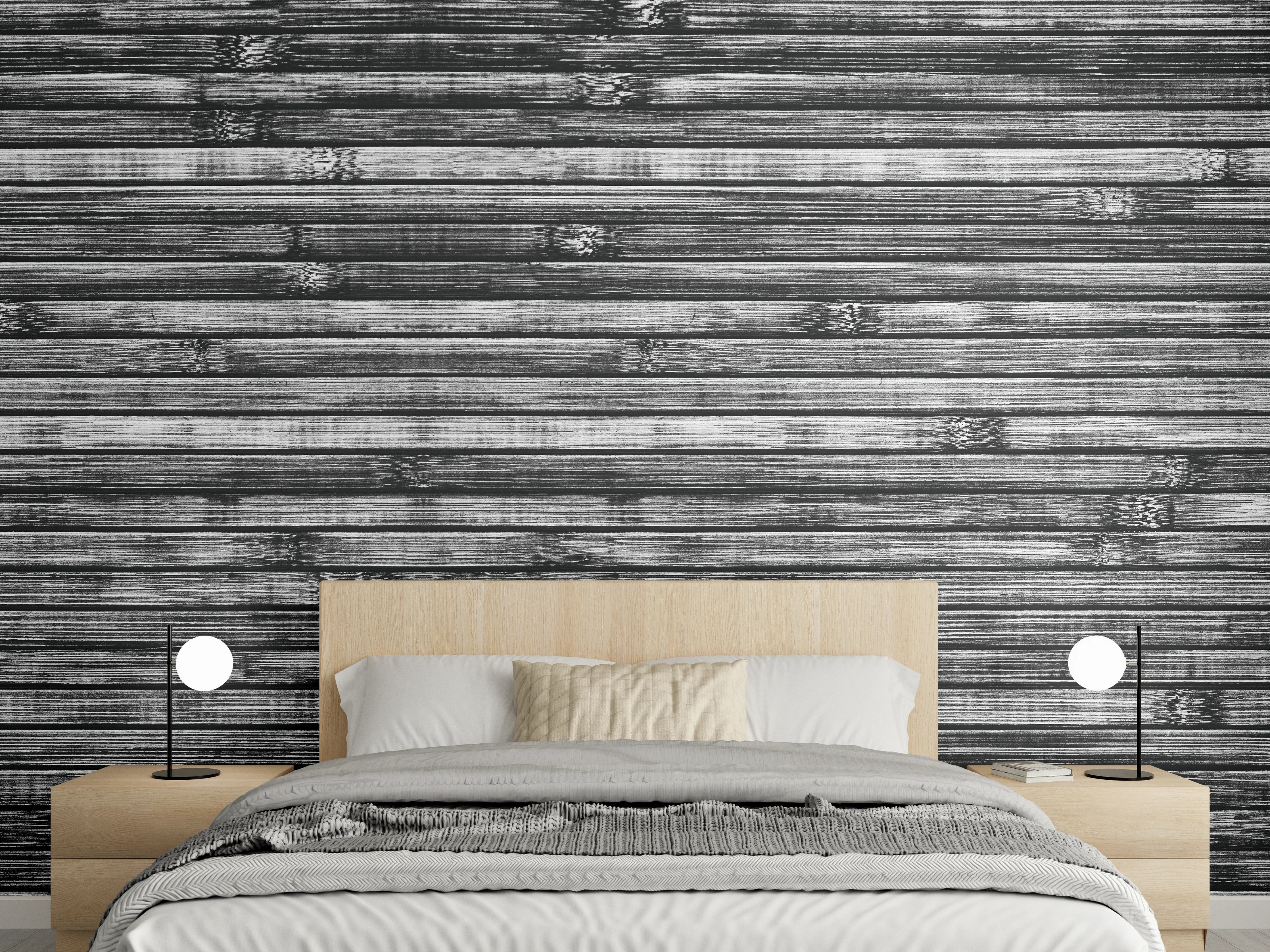 Wandverkleidung Schlafzimmer - Breite schwarze und weiße hölzerne Hintergrund
