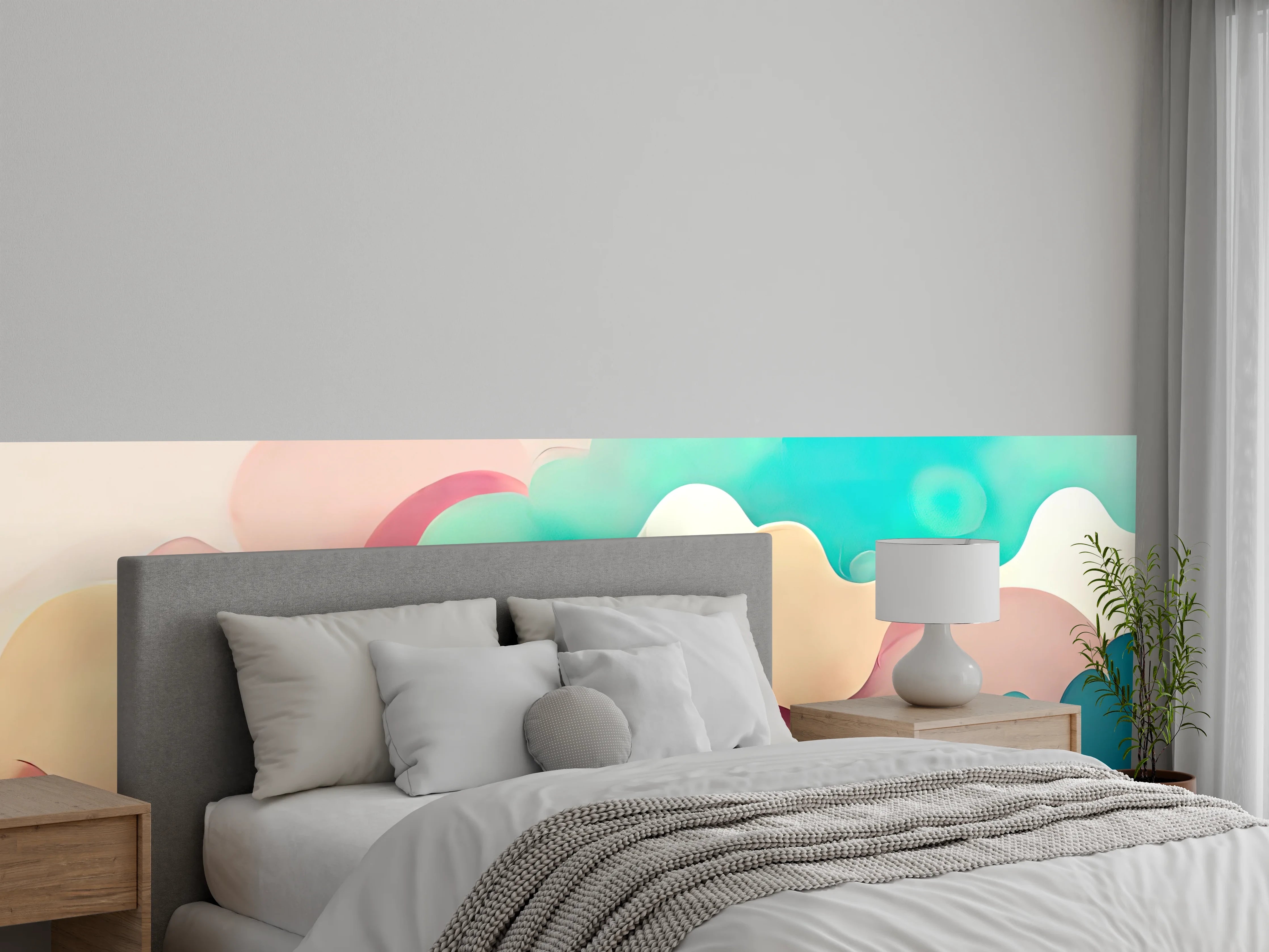 Wandverkleidung Schlafzimmer - Bunte Abstrakte Wolkenmalerei