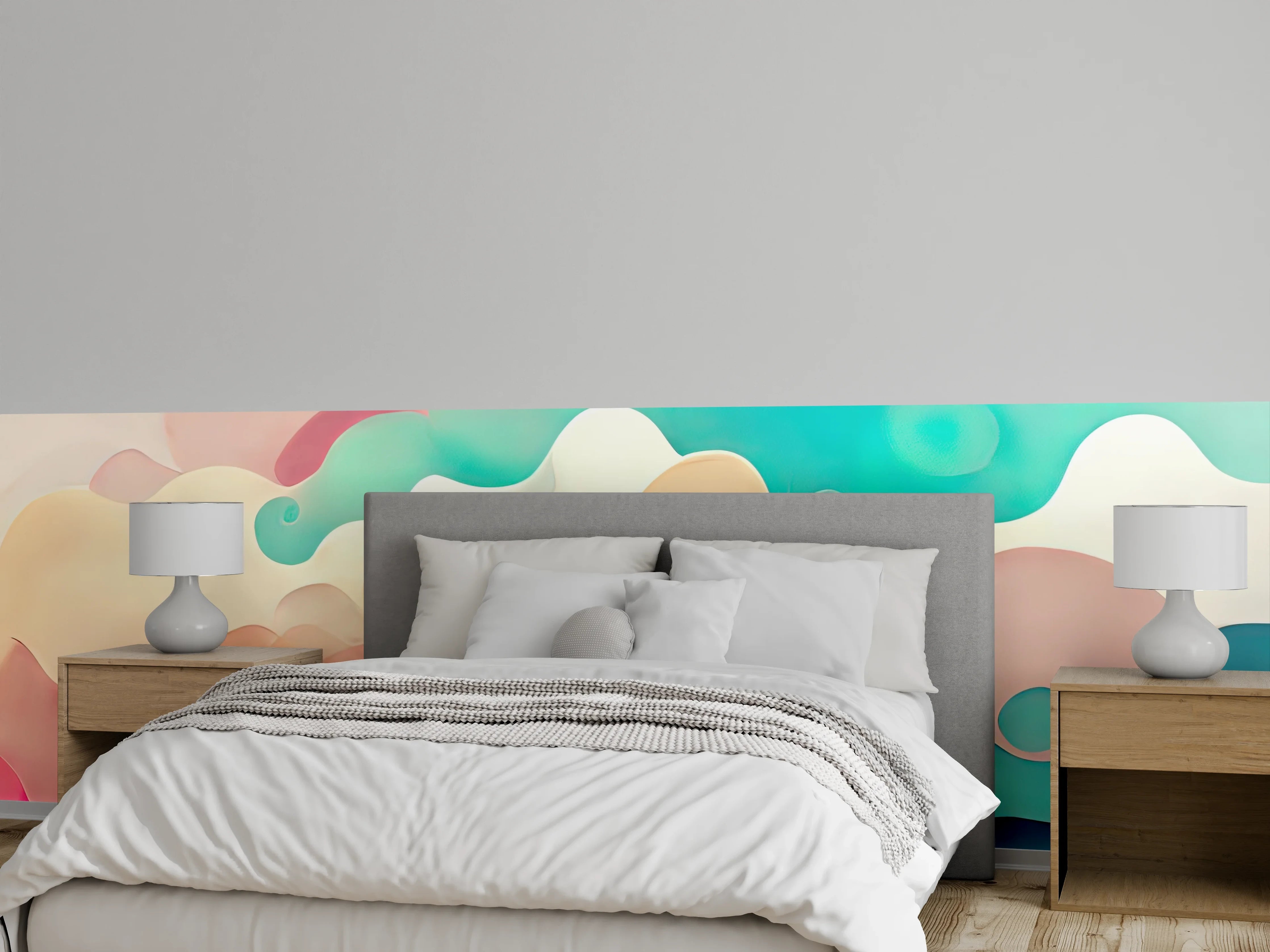 Wandverkleidung Schlafzimmer - Bunte Abstrakte Wolkenmalerei