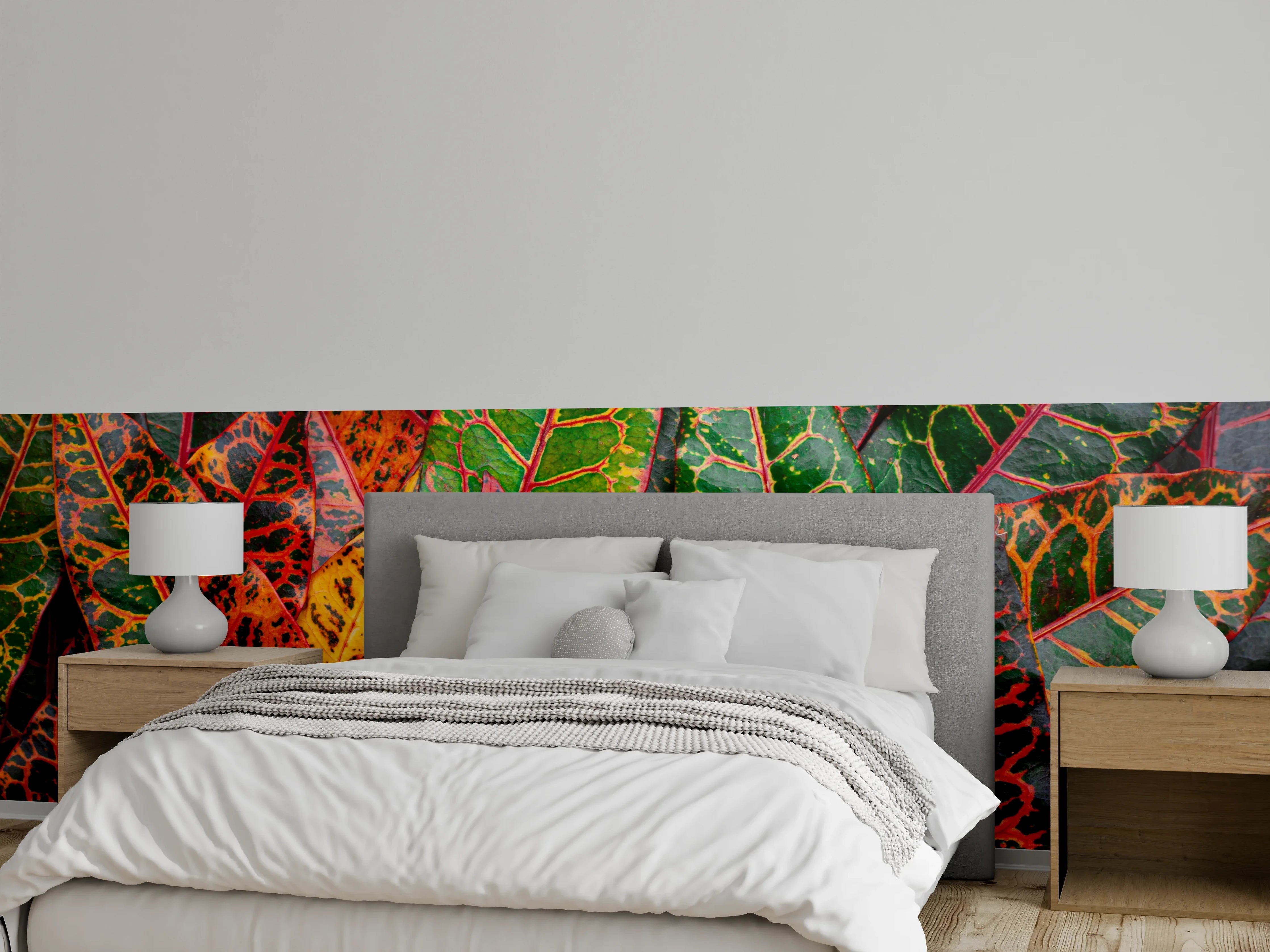 Wandverkleidung Schlafzimmer - Bunte Blätterstruktur in Nahaufnahme