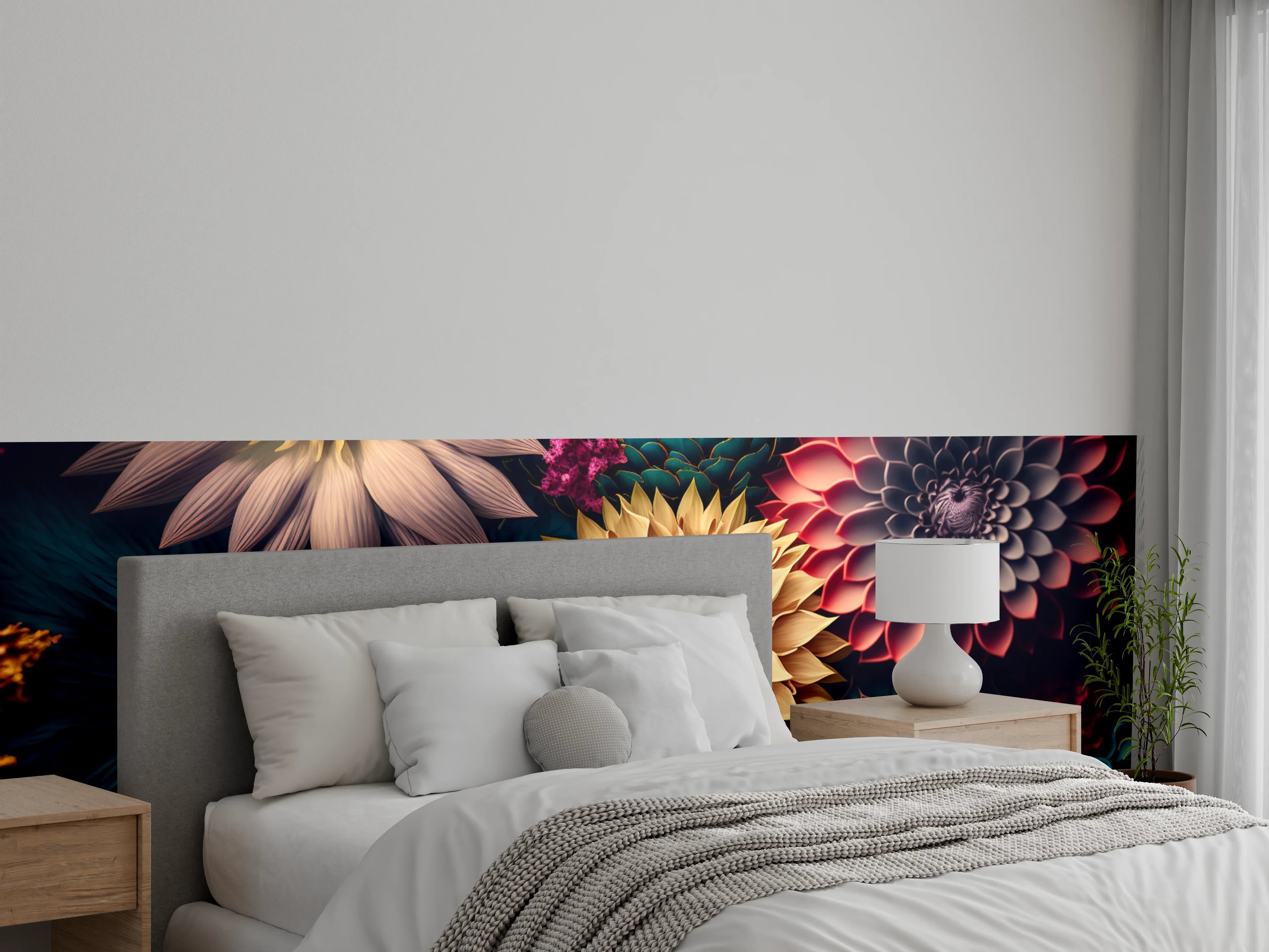 Wandverkleidung Schlafzimmer - Bunte Blumenpracht: Moderne Blütenkunst