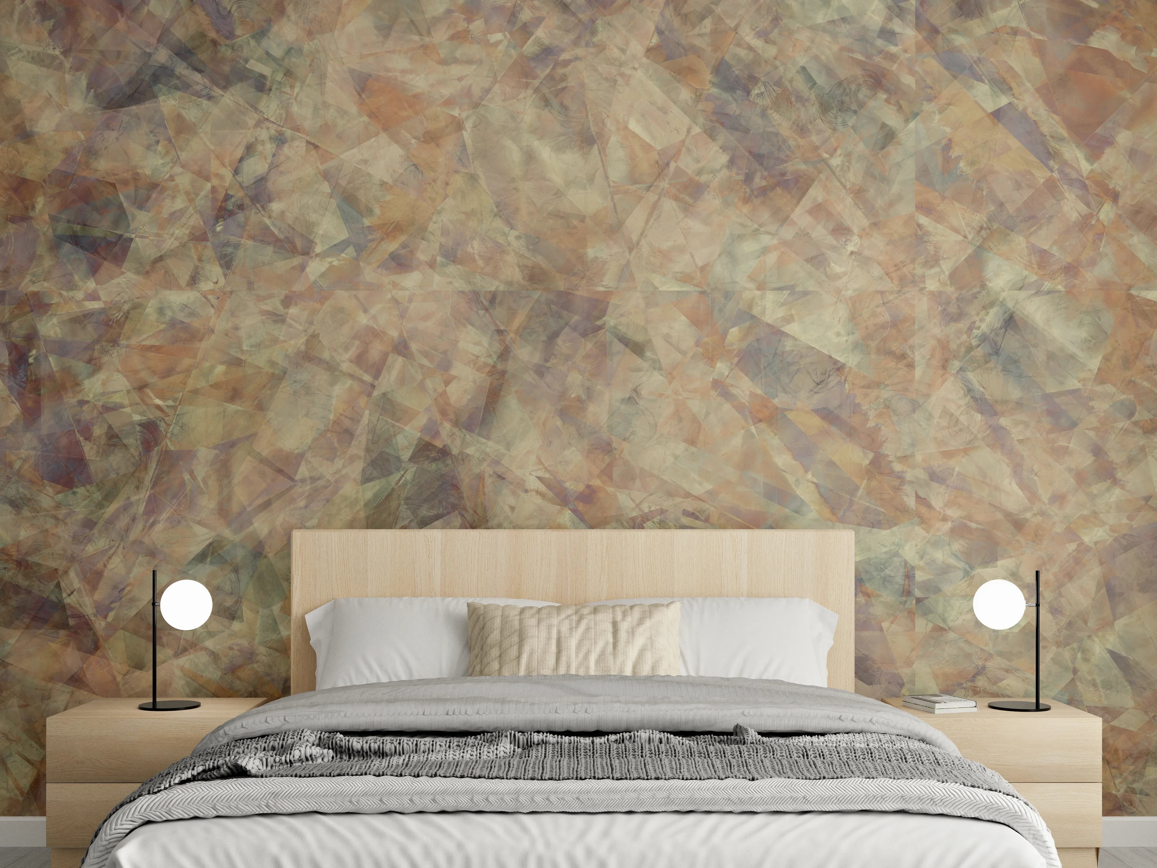 Wandverkleidung Schlafzimmer - Bunte Kristallförmige Wandtextur
