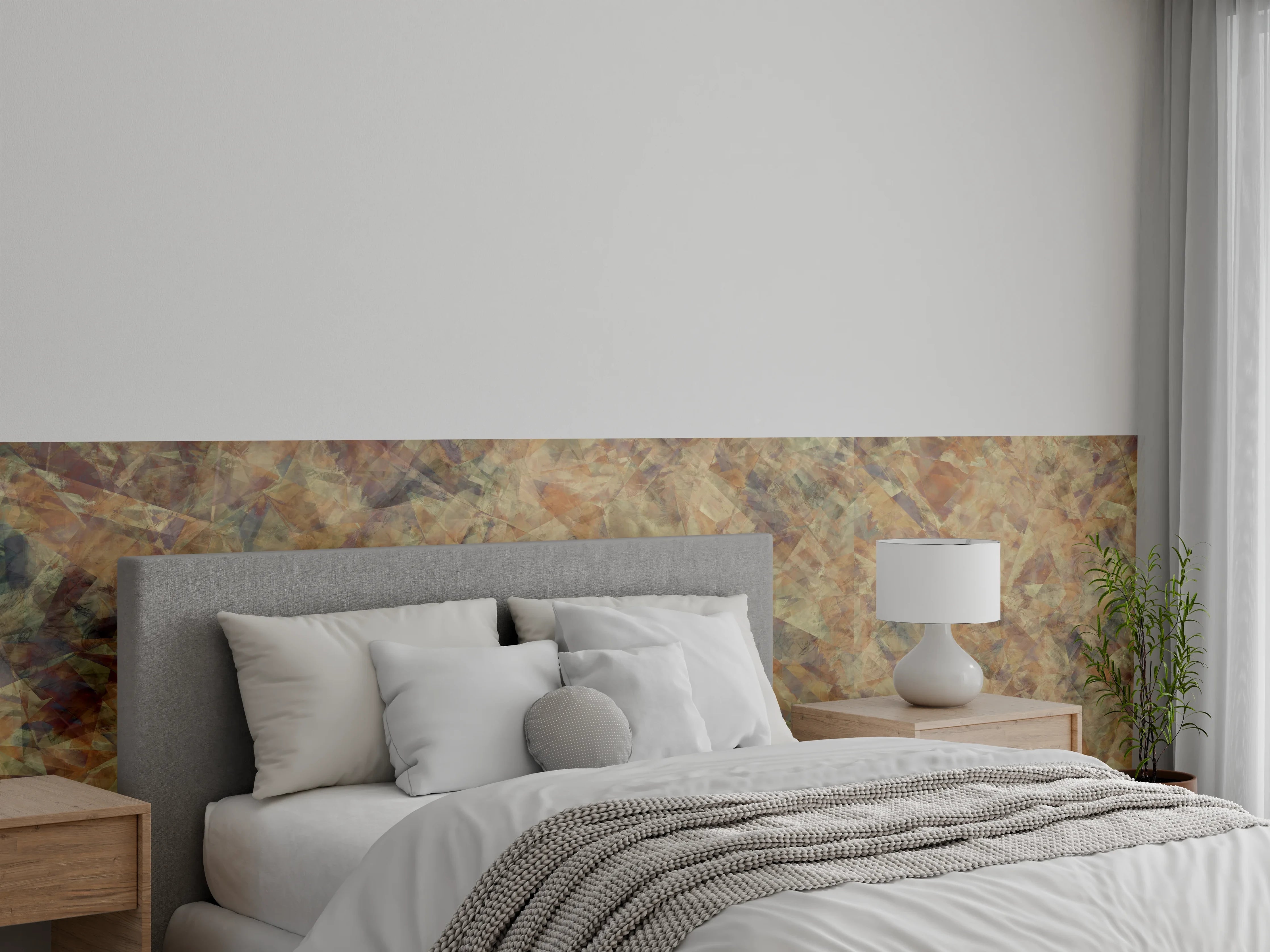 Wandverkleidung Schlafzimmer - Bunte Kristallförmige Wandtextur