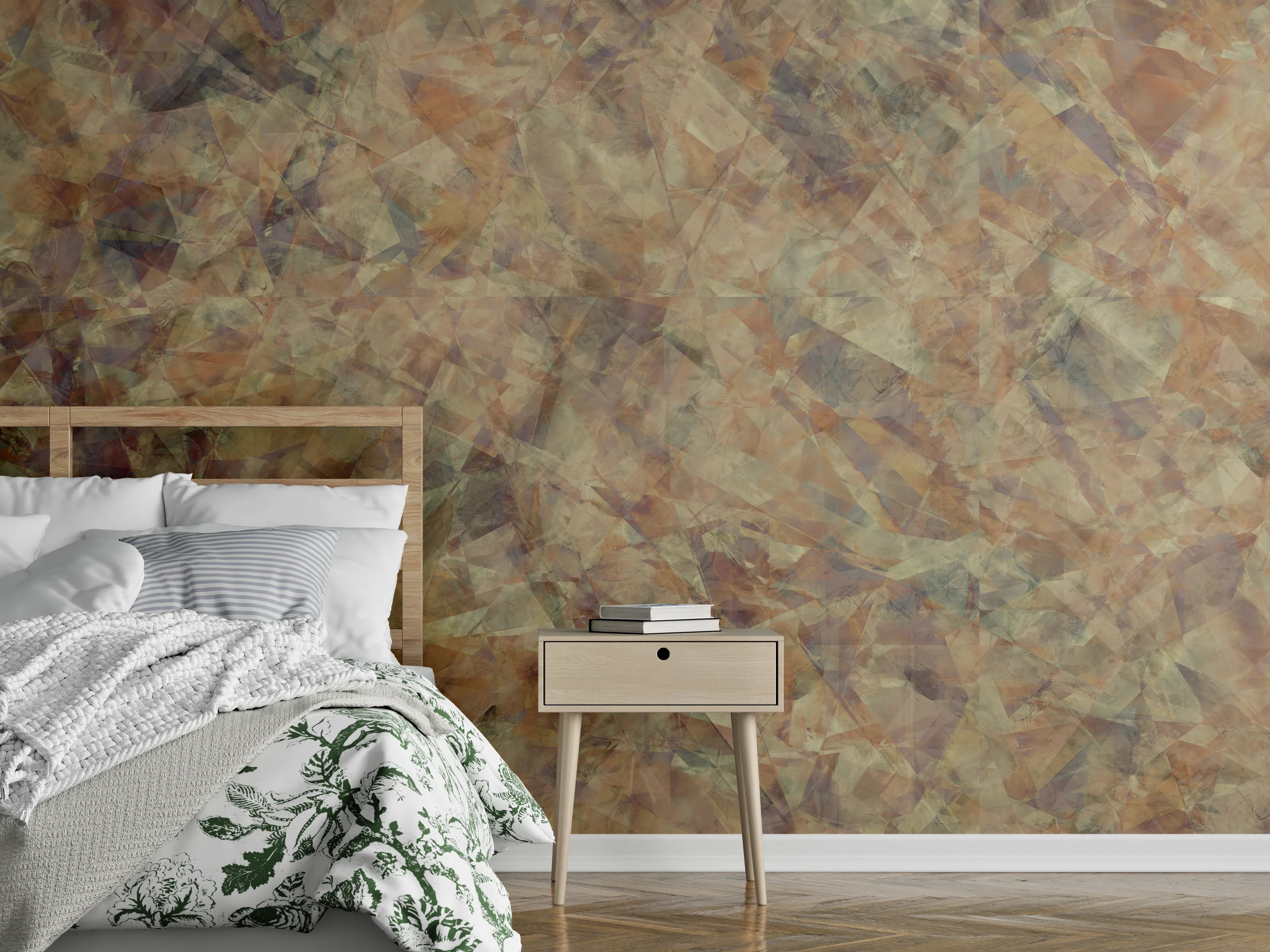 Wandverkleidung Schlafzimmer - Bunte Kristallförmige Wandtextur