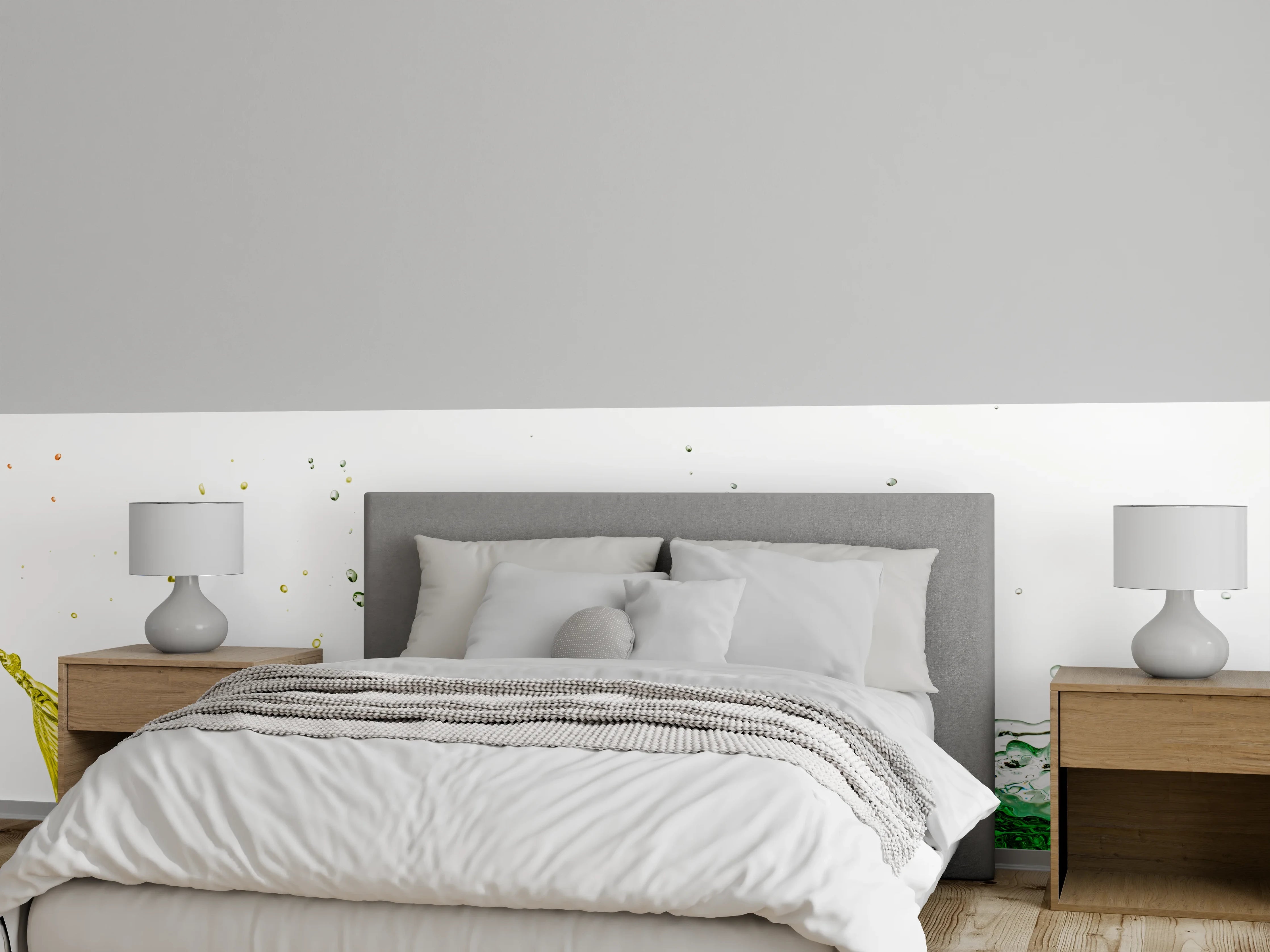 Wandverkleidung Schlafzimmer - Bunte Wasserspritzer