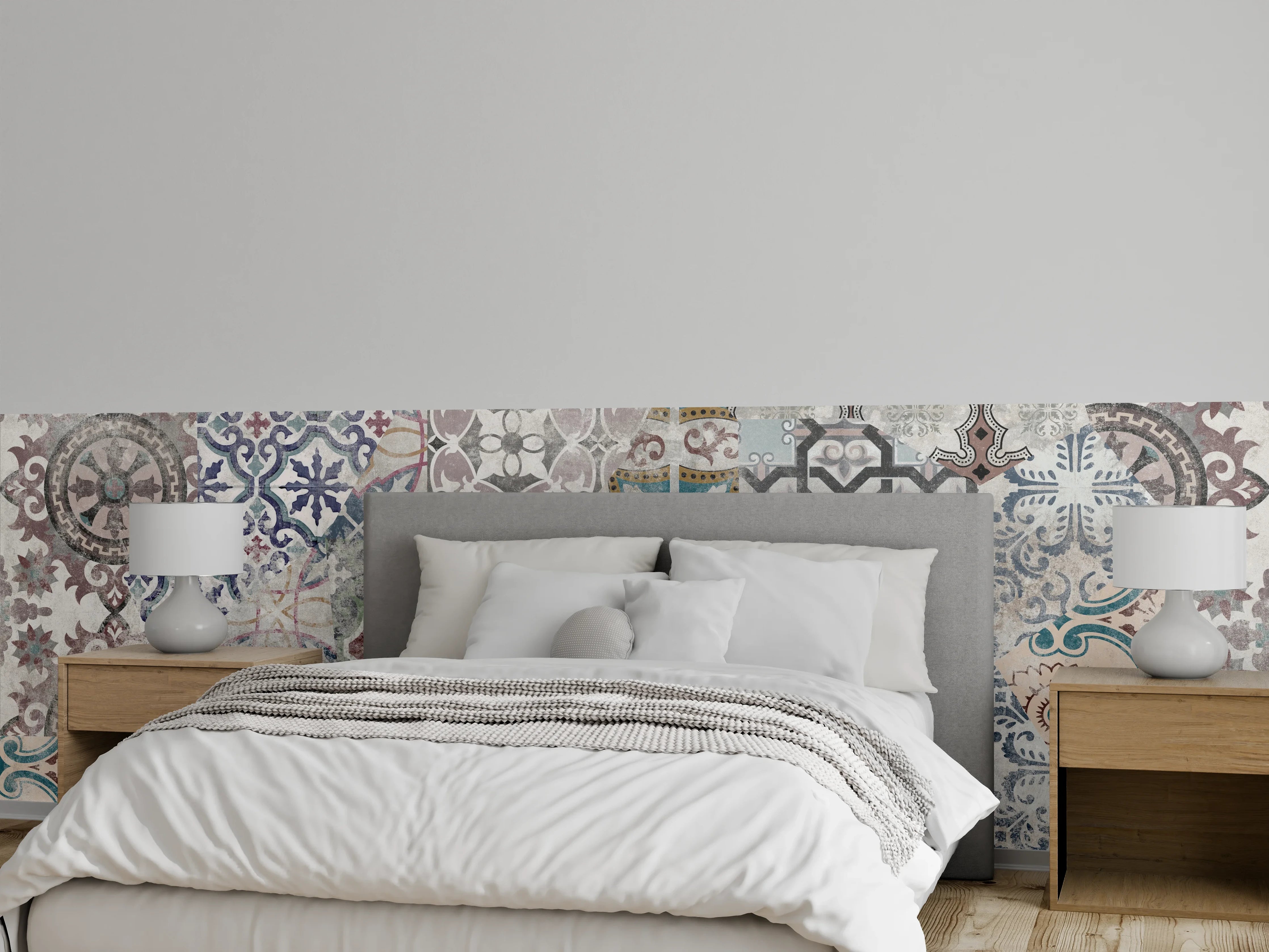 Wandverkleidung Schlafzimmer - Bunte alte Retro-Wand Fliesen
