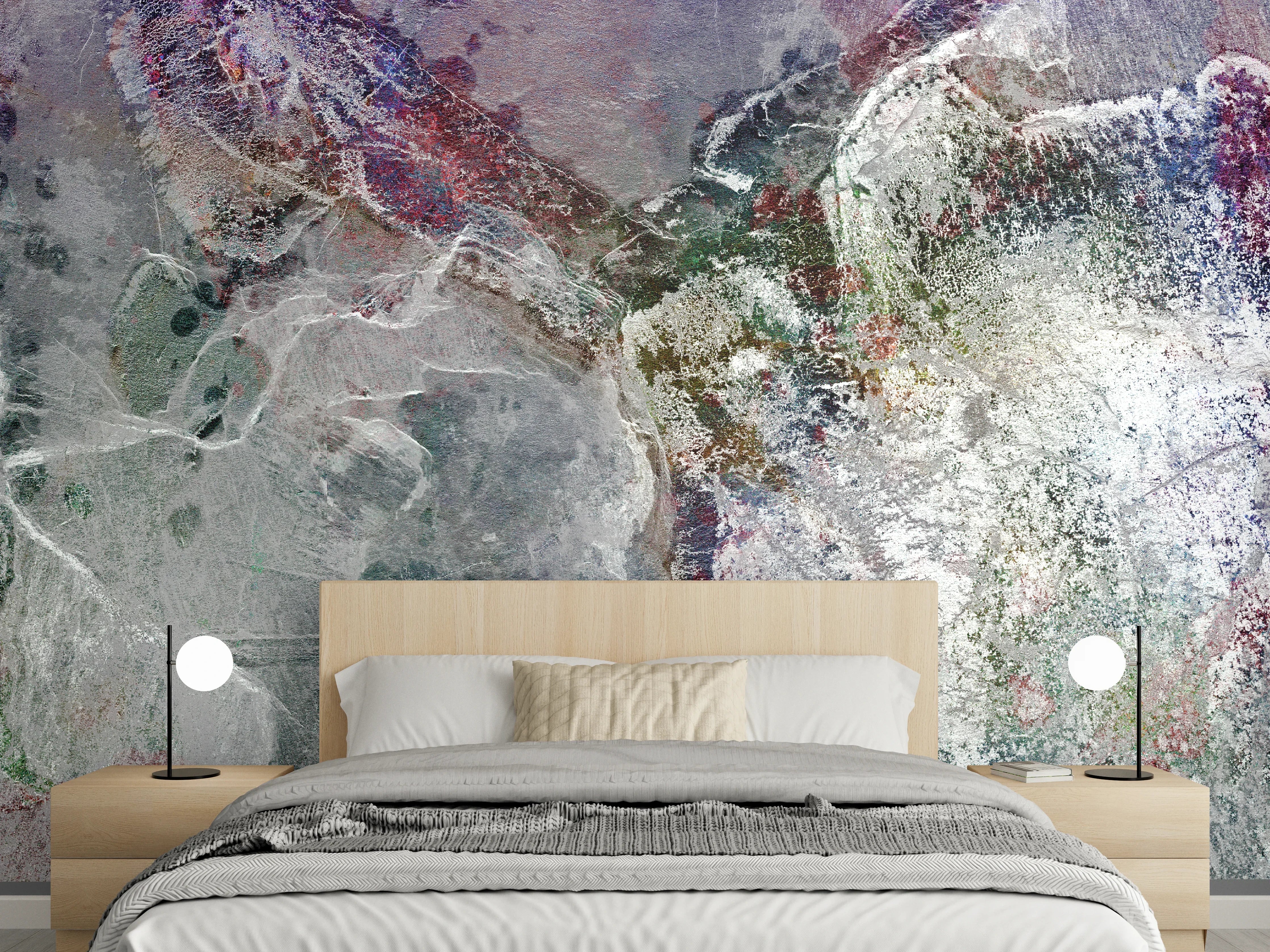Wandverkleidung Schlafzimmer - Bunte natürliche Marmortextur