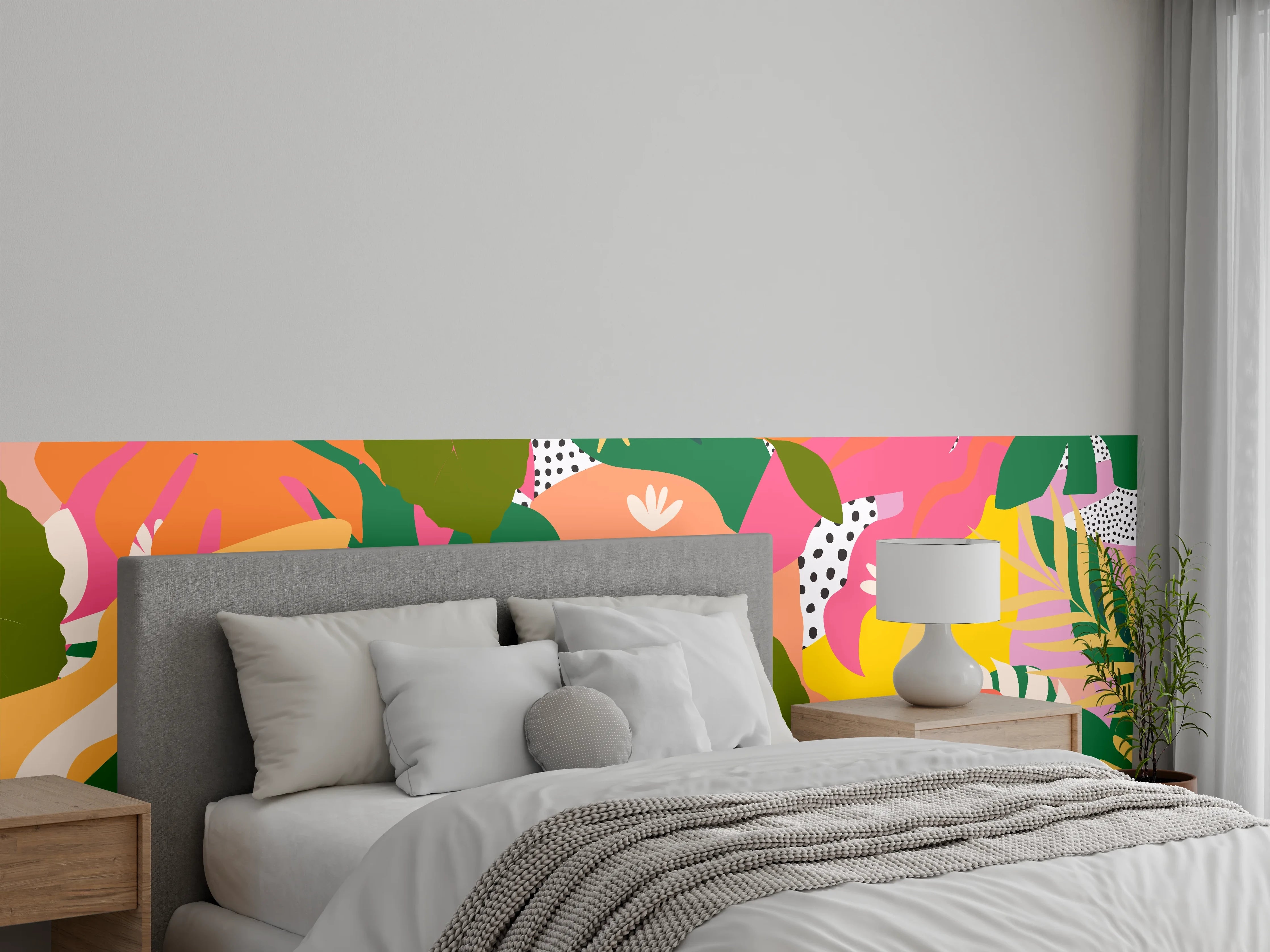Wandverkleidung Schlafzimmer - Bunter Dschungel Papagei