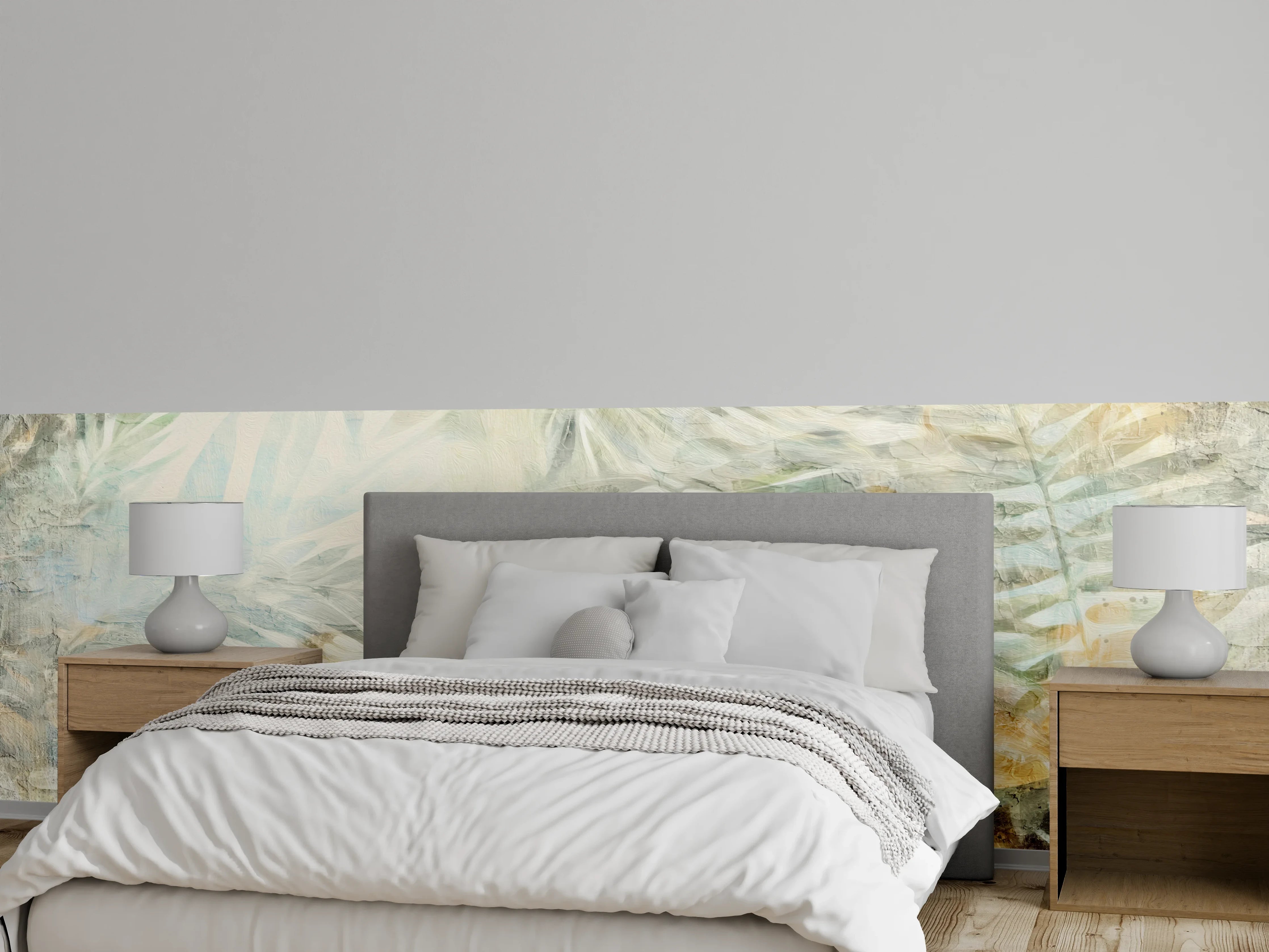 Wandverkleidung Schlafzimmer - Buntes Dschungel Gemälde