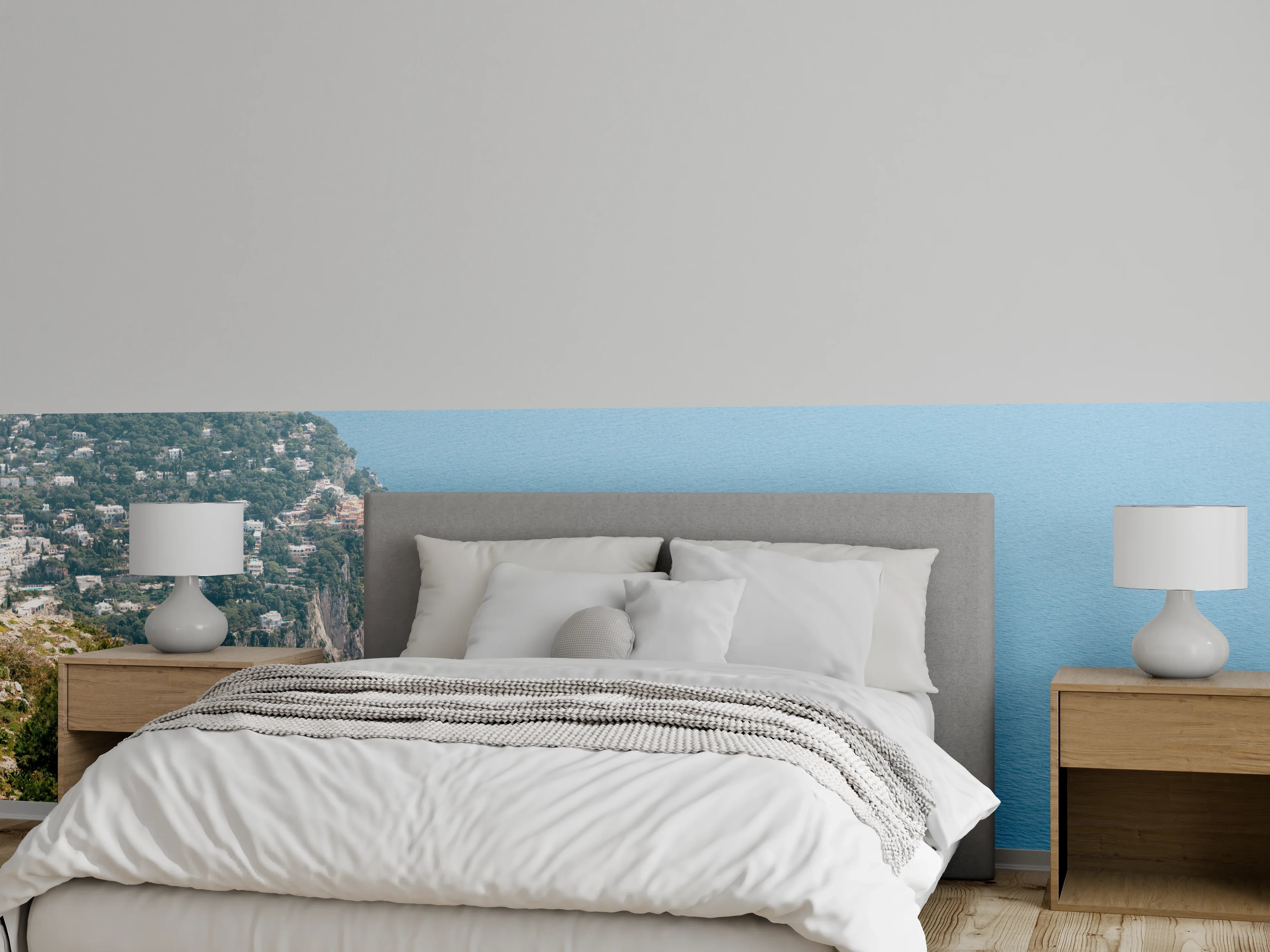 Wandverkleidung Schlafzimmer - Capri Steilküste mit Faraglioni Felsen
