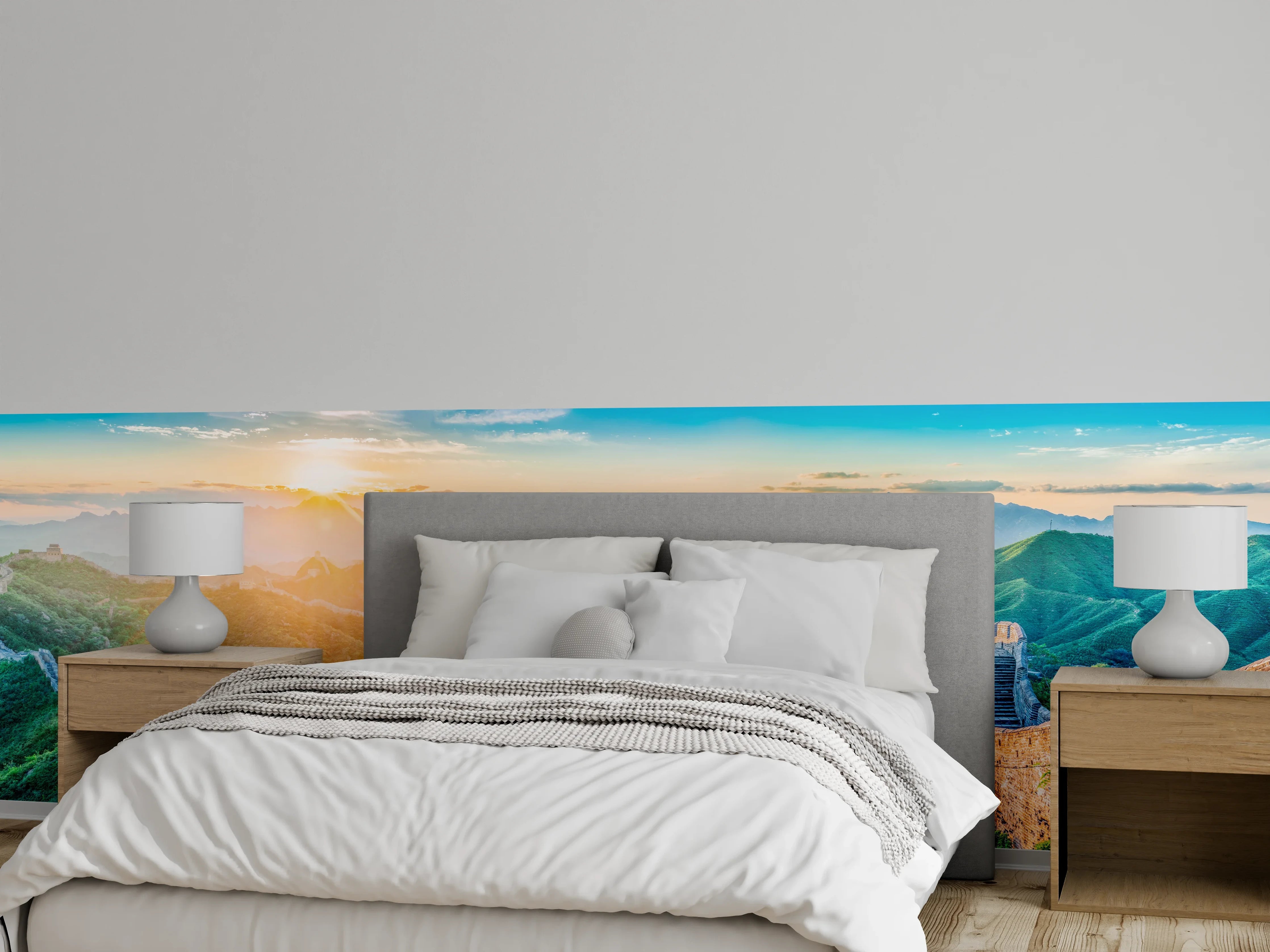 Wandverkleidung Schlafzimmer - Chinesische Mauer Panorama Sonnenaufgang