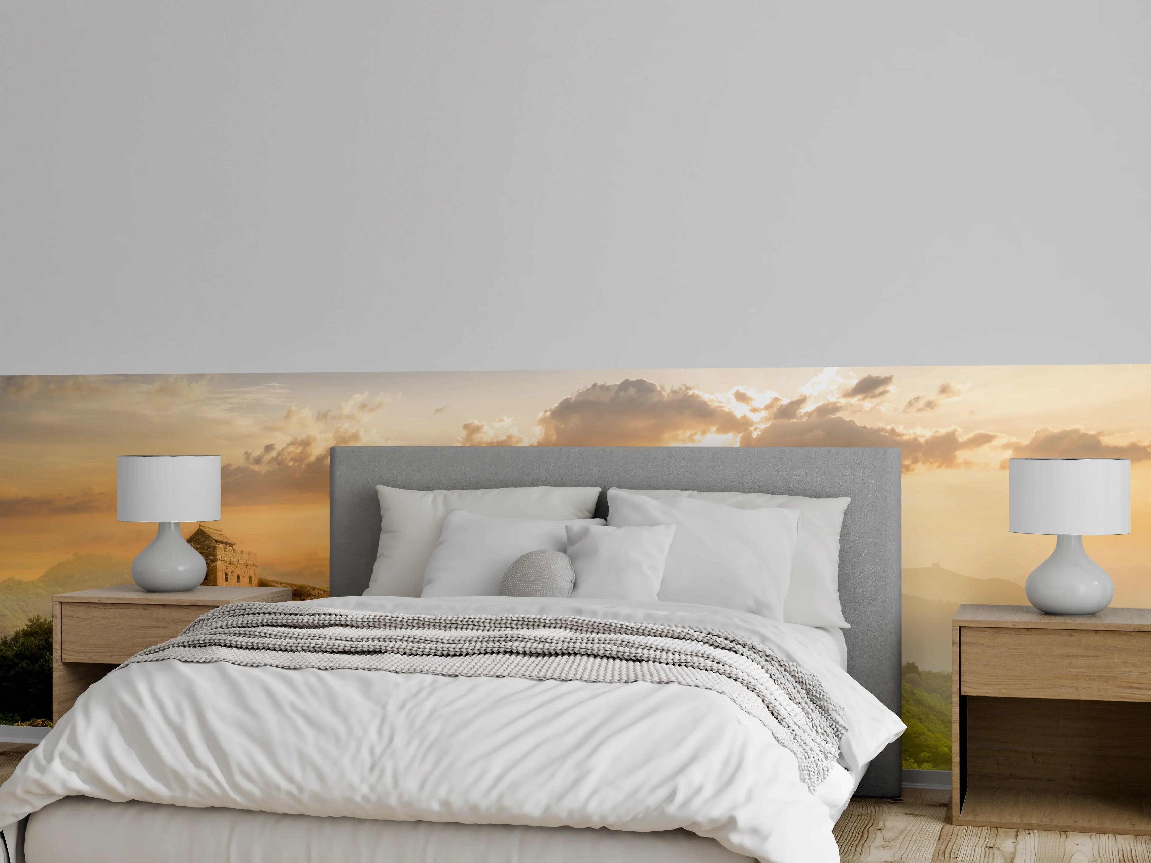 Wandverkleidung Schlafzimmer - Chinesische Mauer bei Sonnenaufgang