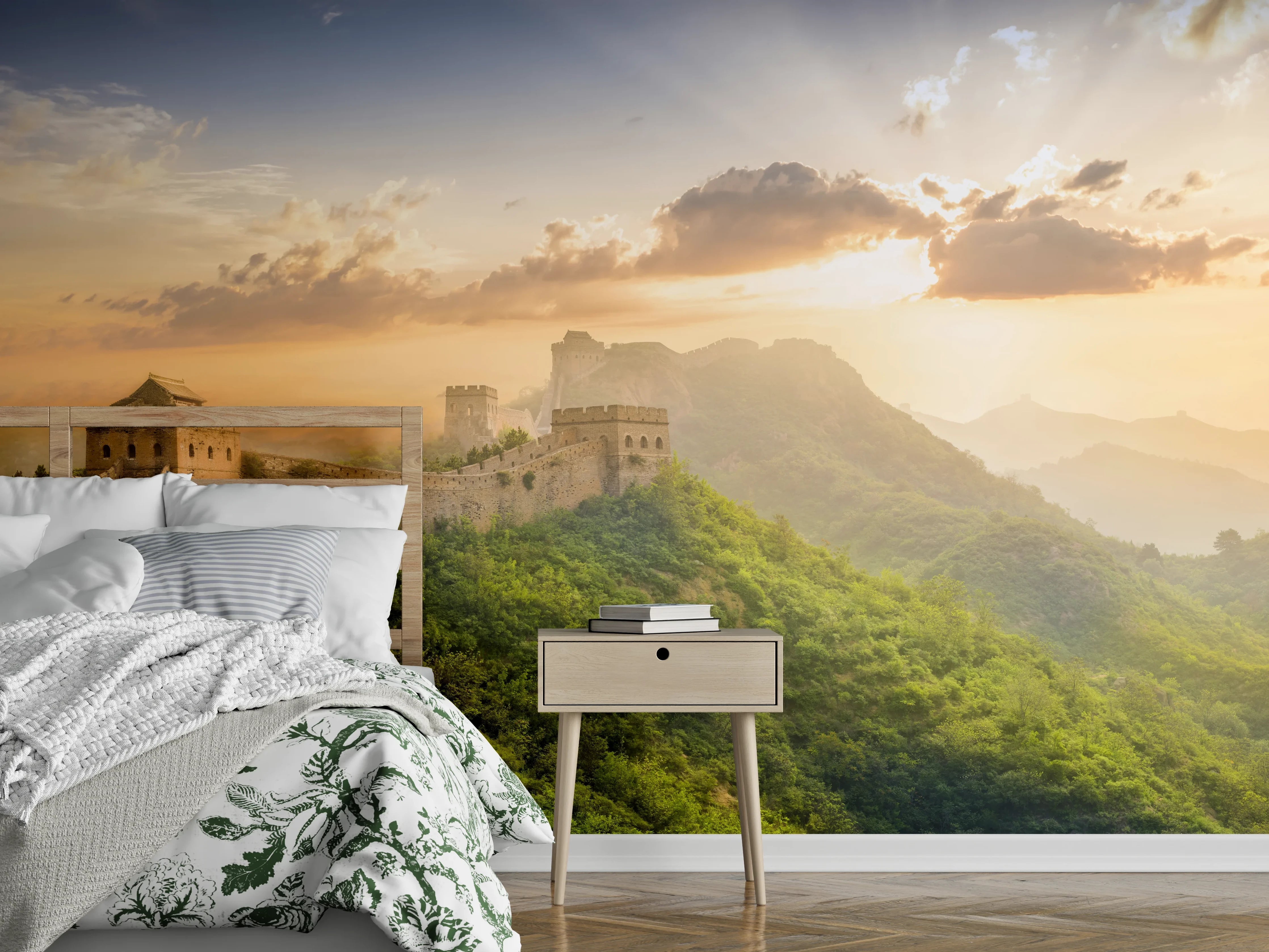 Wandverkleidung Schlafzimmer - Chinesische Mauer bei Sonnenaufgang