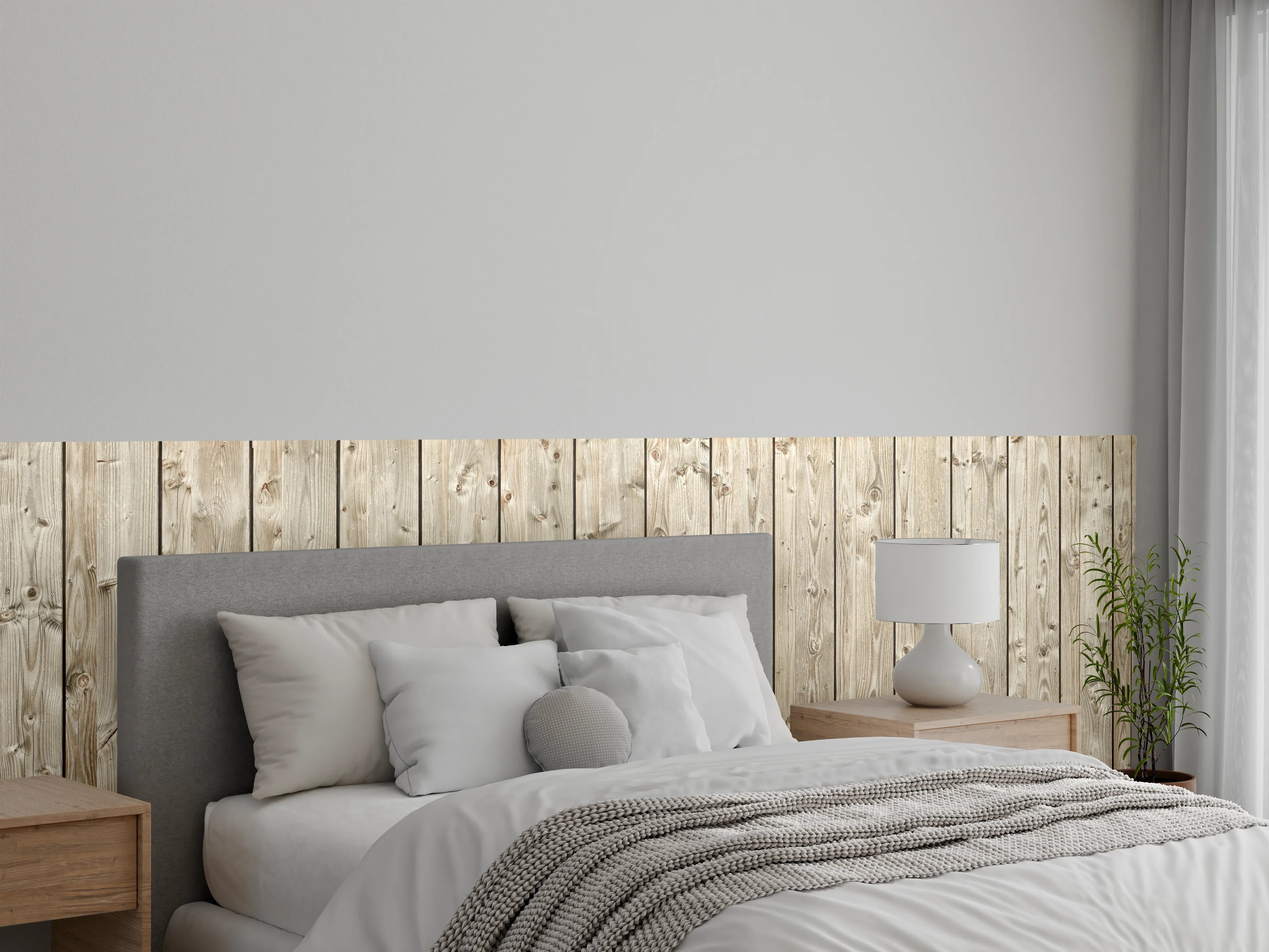 Wandverkleidung Schlafzimmer - Dekorative Holztextur