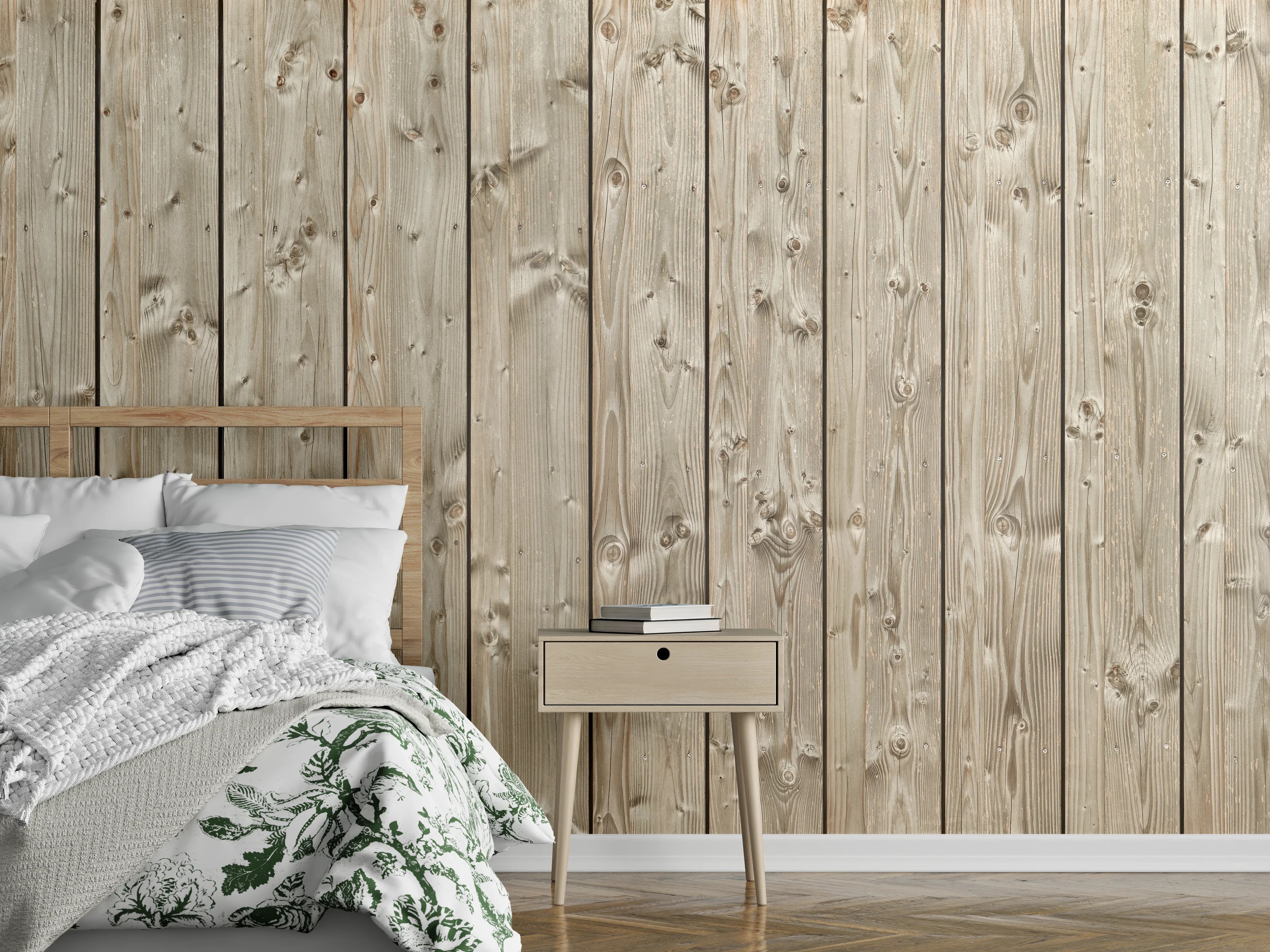 Wandverkleidung Schlafzimmer - Dekorative Holztextur