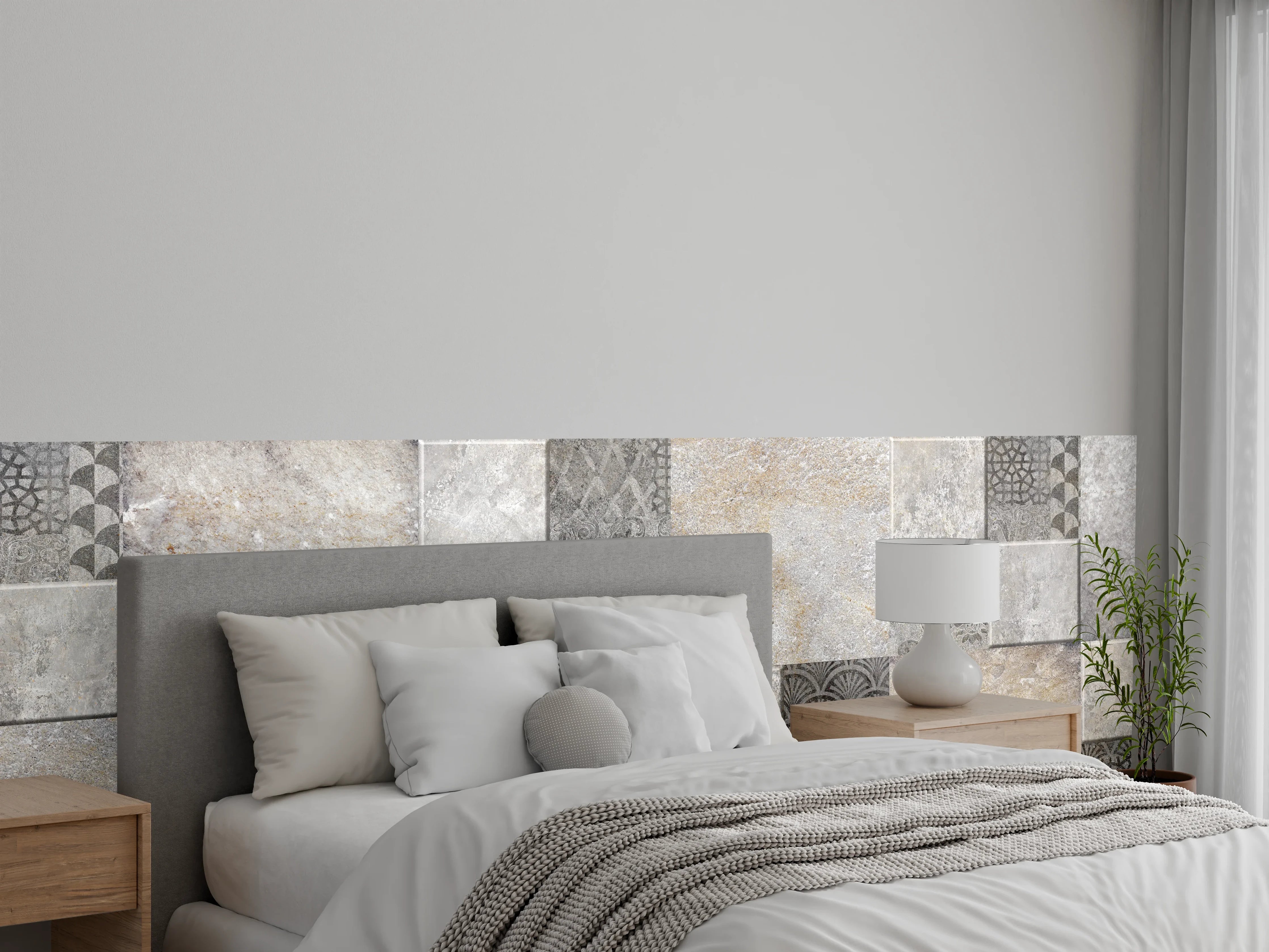 Wandverkleidung Schlafzimmer - Dekorativer Steinmosaik