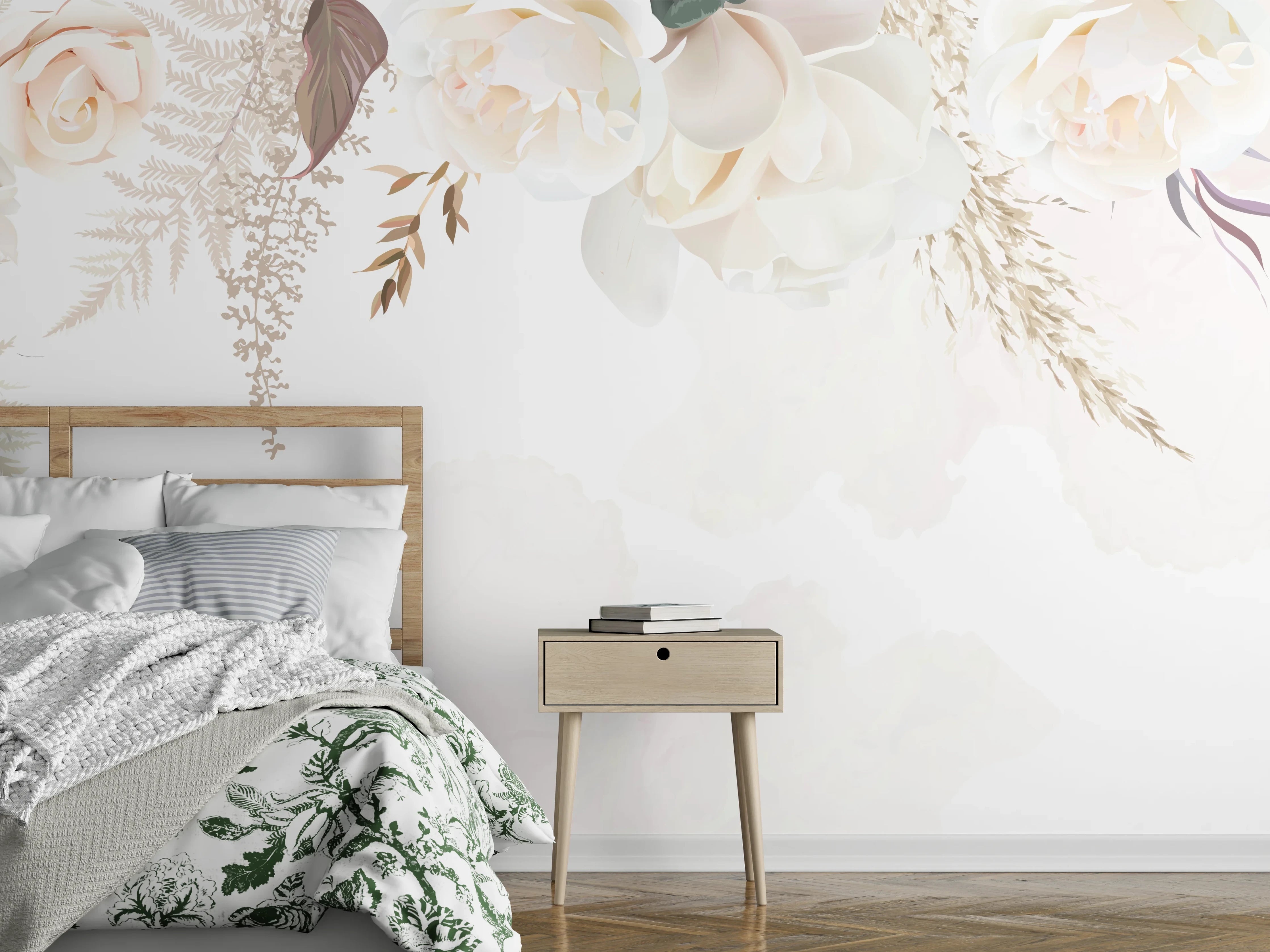 Wandverkleidung Schlafzimmer - Delicate Floral Tiara