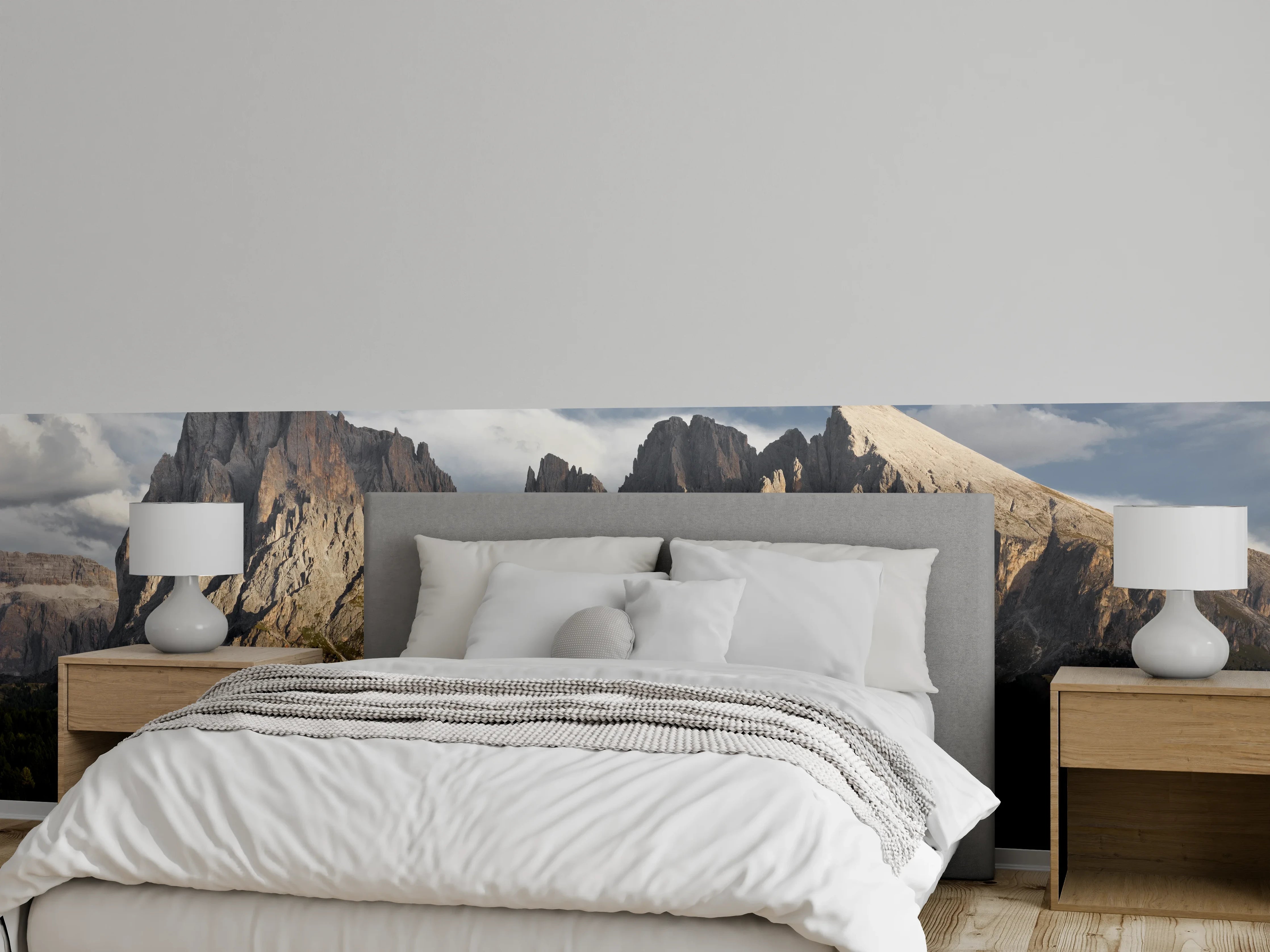 Wandverkleidung Schlafzimmer - Dolomiten Panorama Berge Landschaft