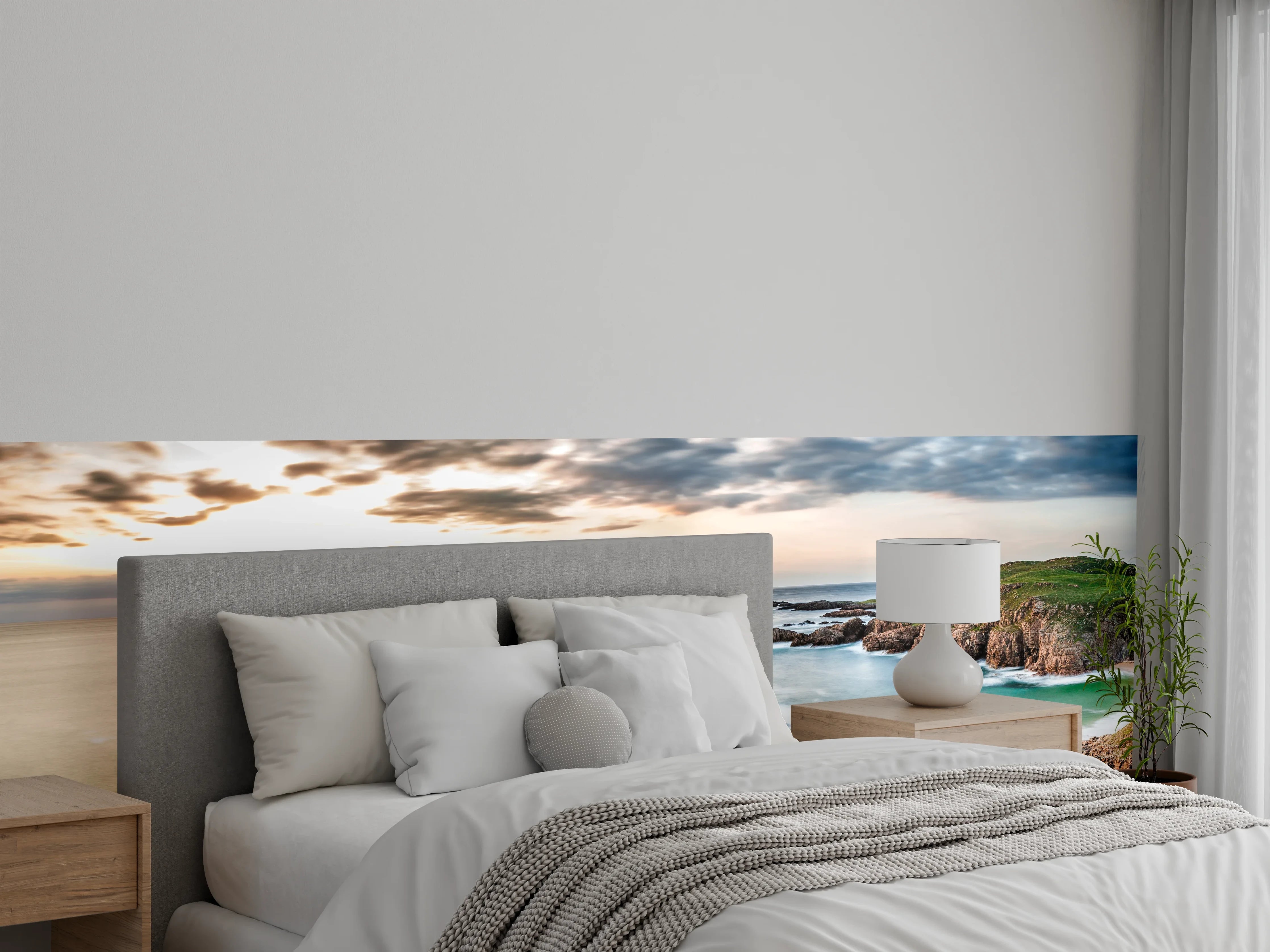 Wandverkleidung Schlafzimmer - Dramatischer Küstenblick bei Sonnenuntergang