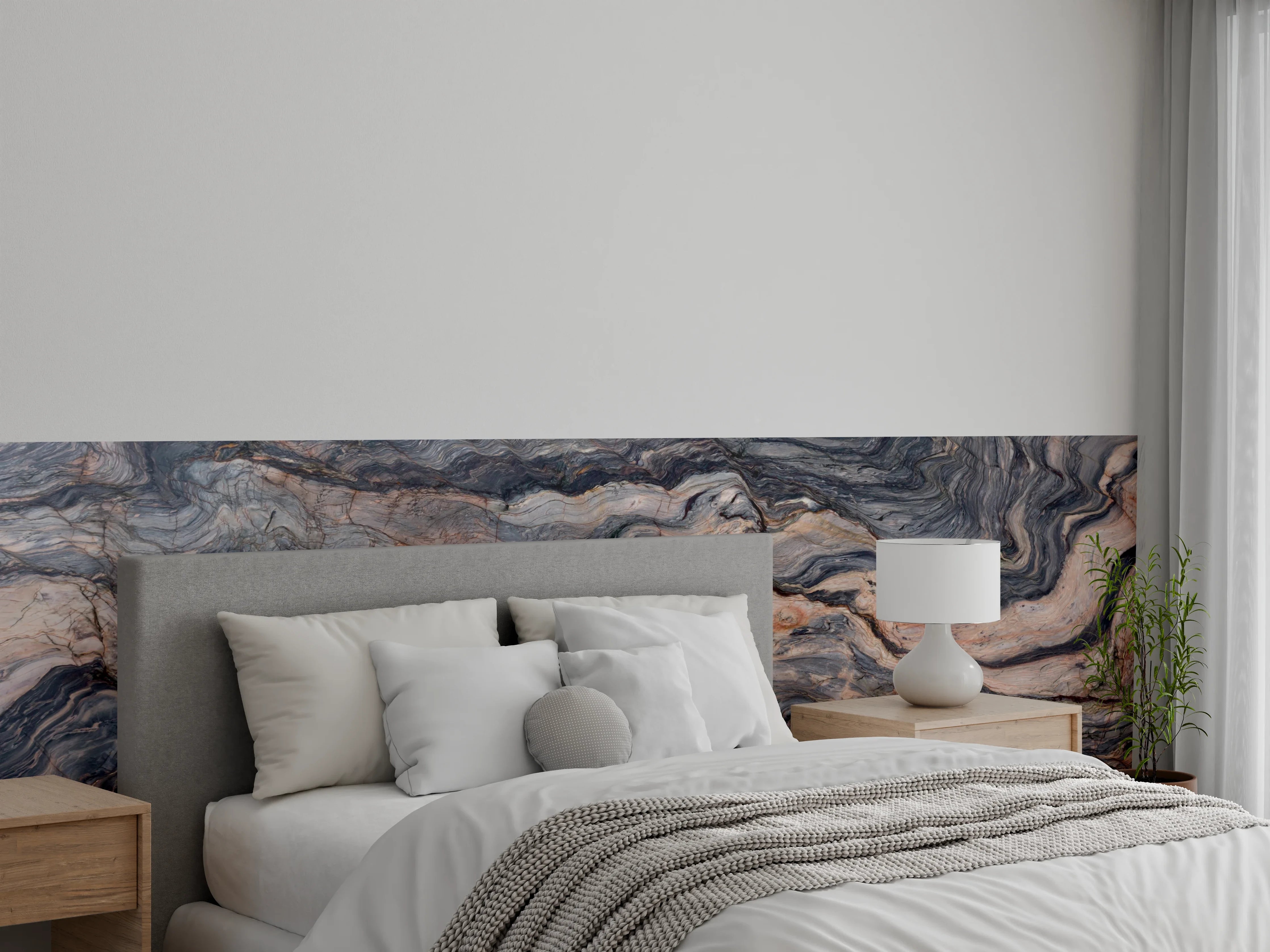 Wandverkleidung Schlafzimmer - Dramatischer Marmor: Wilde Schieferung, Modern