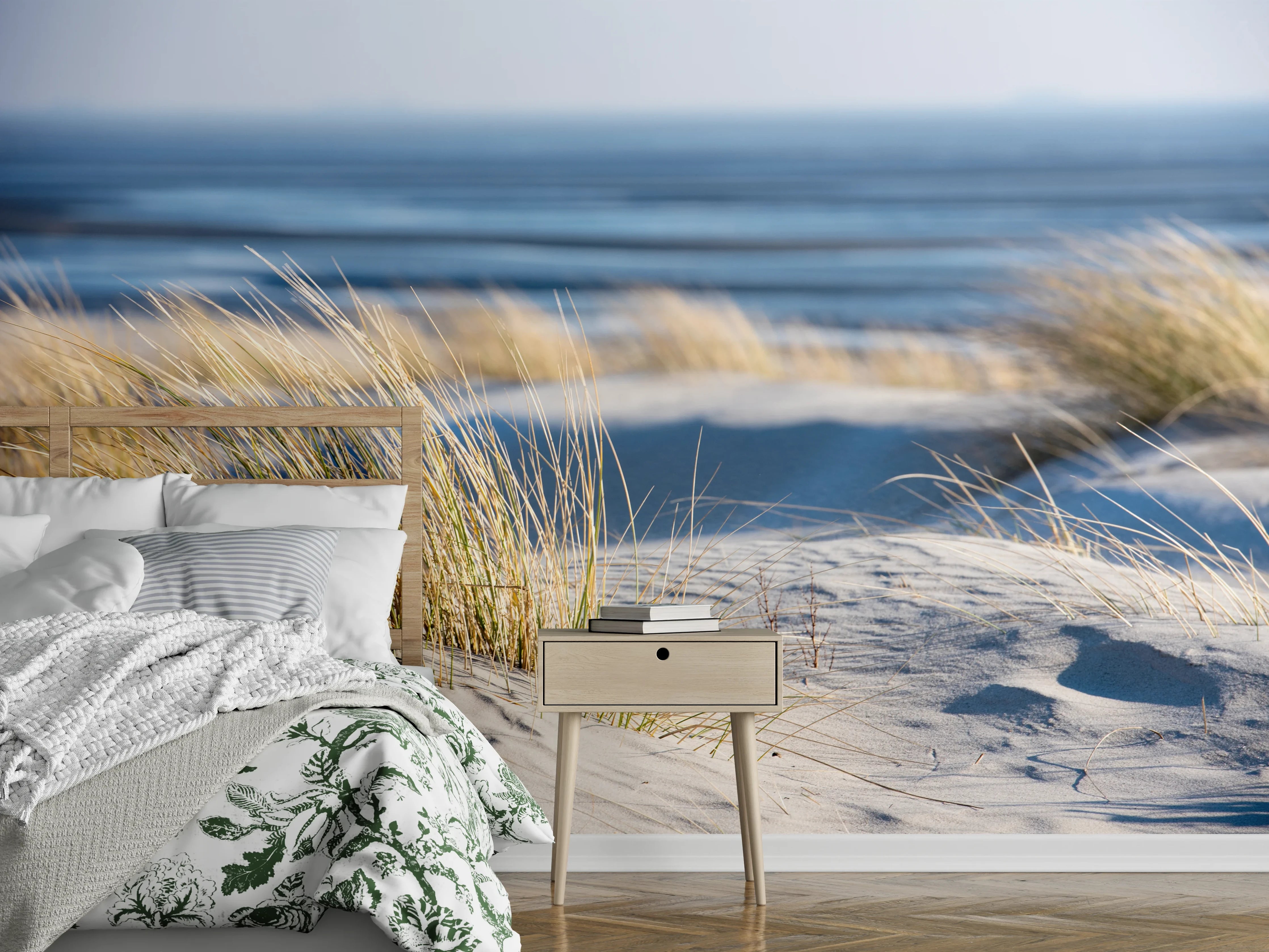Wandverkleidung Schlafzimmer - Dünenlandschaft am Meer – Maritime Ruhe