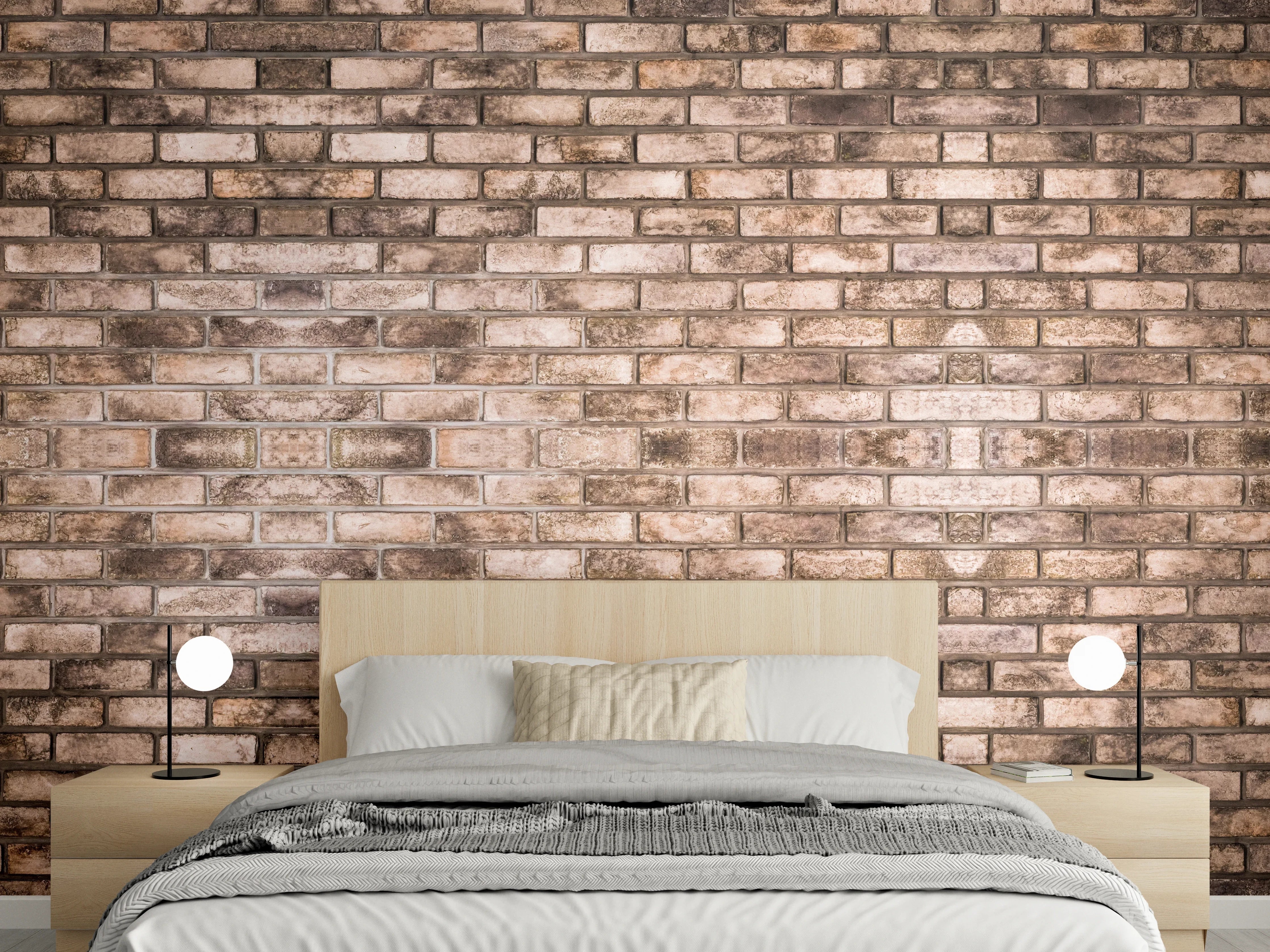 Wandverkleidung Schlafzimmer - Dunkelbraune Steinmauer