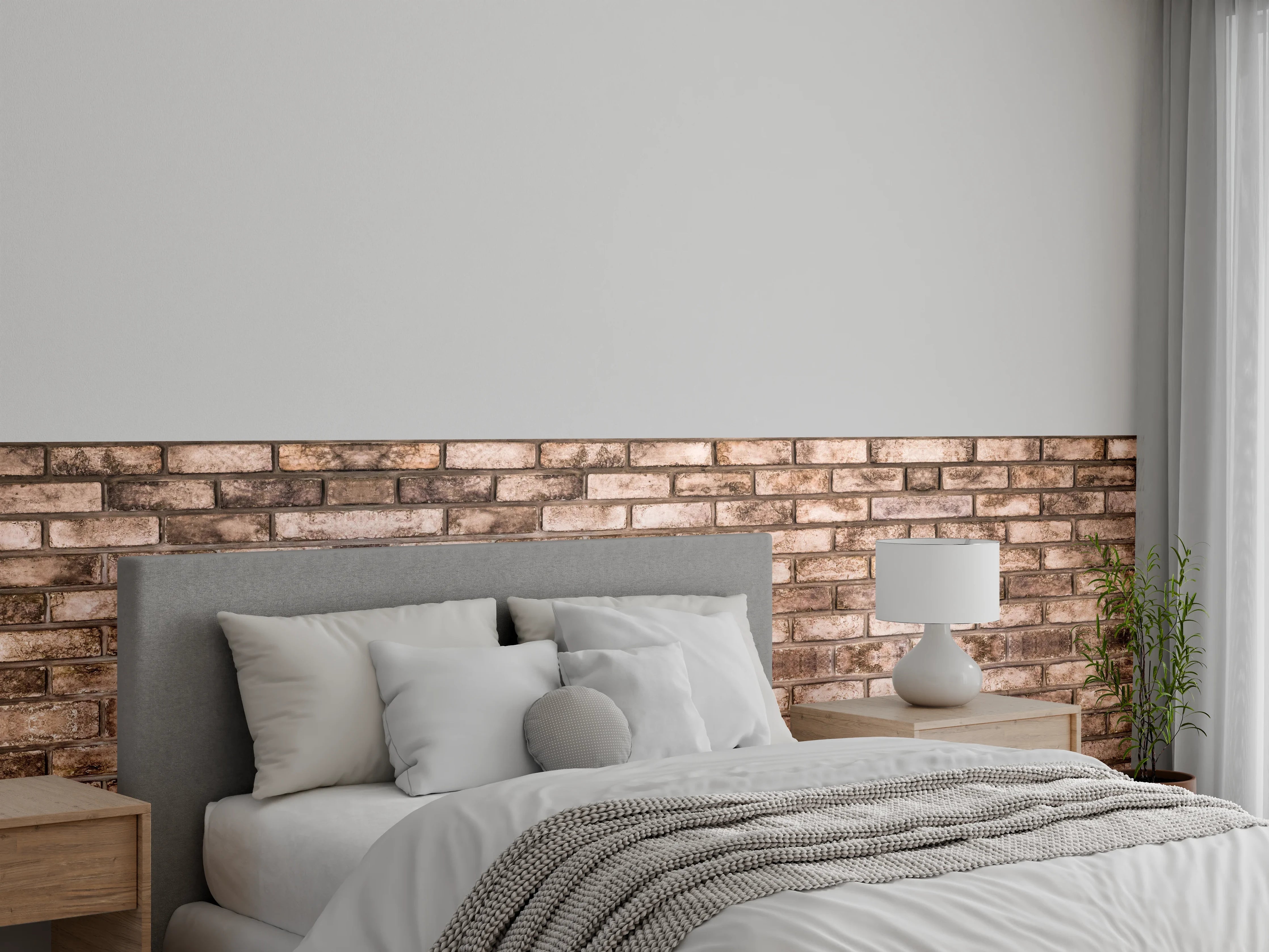 Wandverkleidung Schlafzimmer - Dunkelbraune Steinmauer