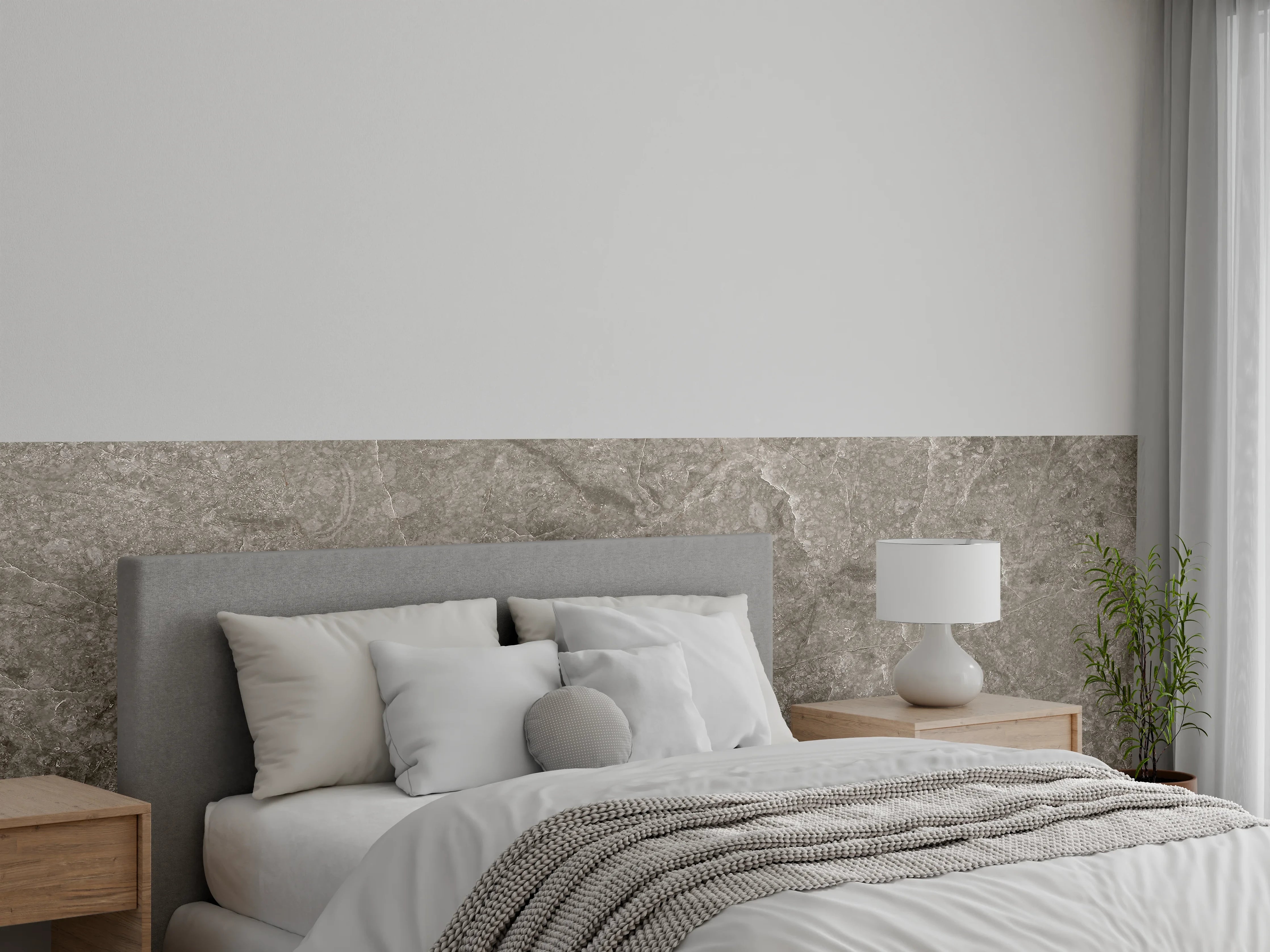 Wandverkleidung Schlafzimmer - Dunkle Marmor Stein Textur