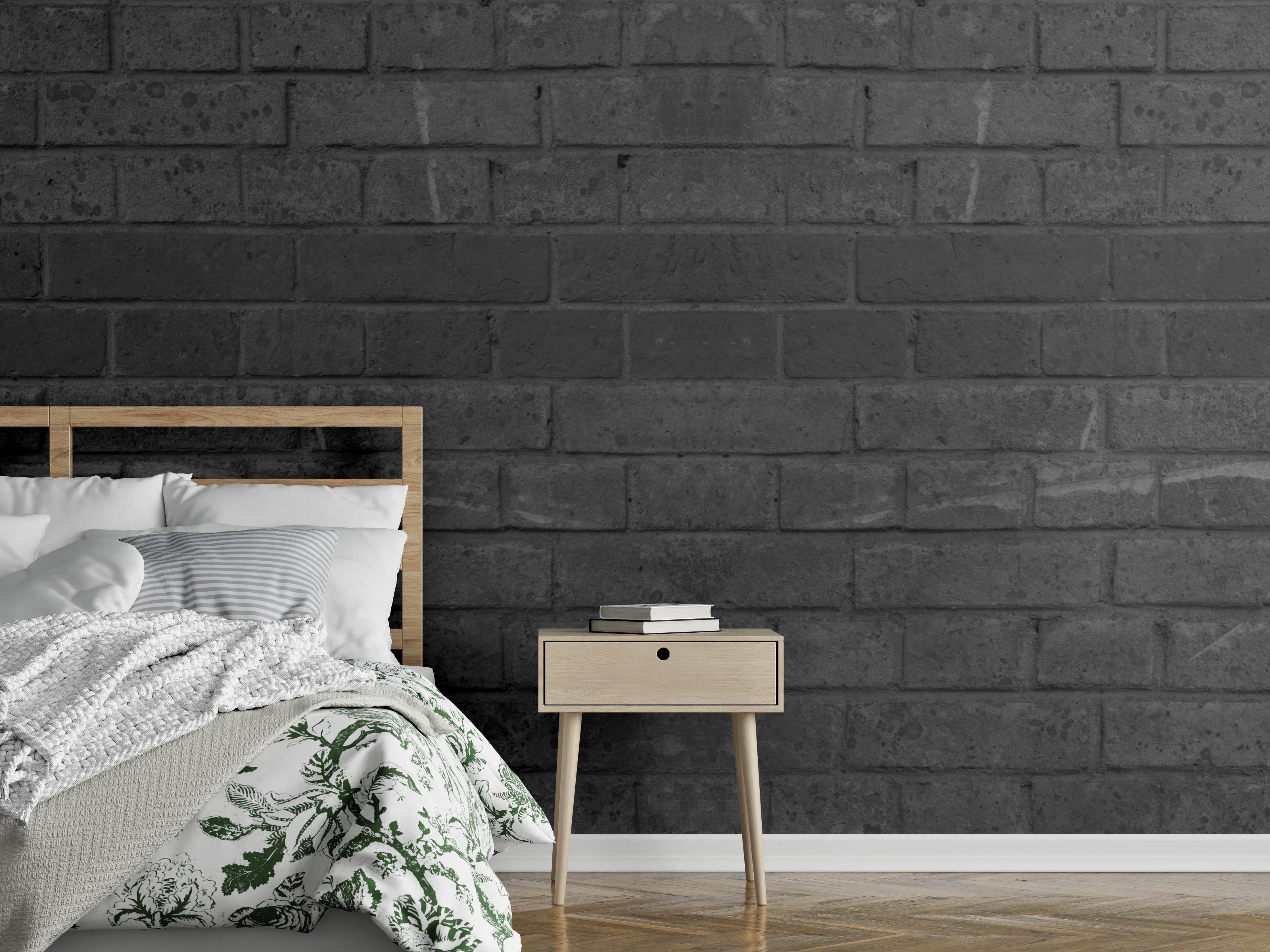 Wandverkleidung Schlafzimmer - Dunkle abgenutzte Ziegelmauer