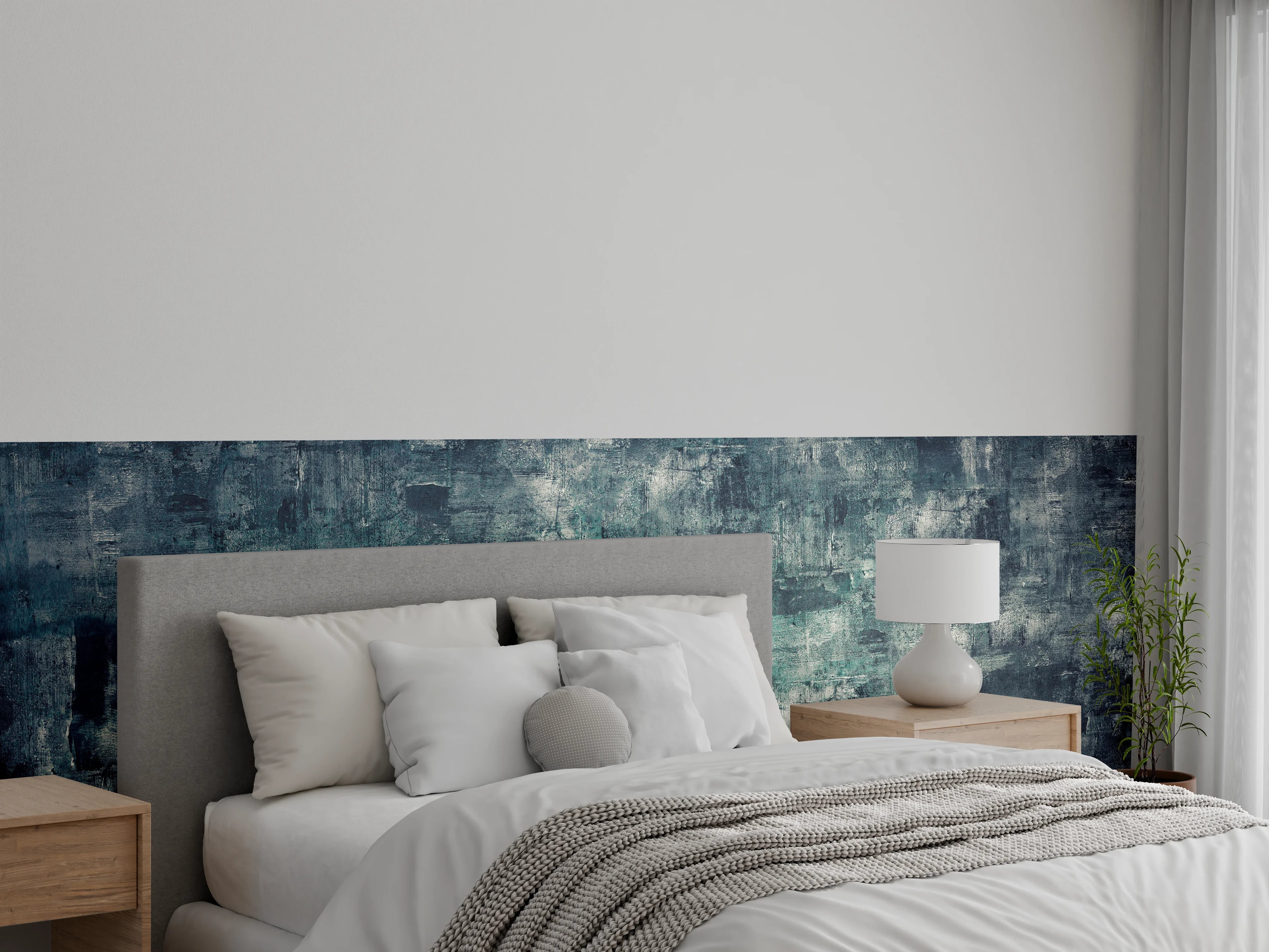 Wandverkleidung Schlafzimmer - Dunkler Öl-Farb Betonlook