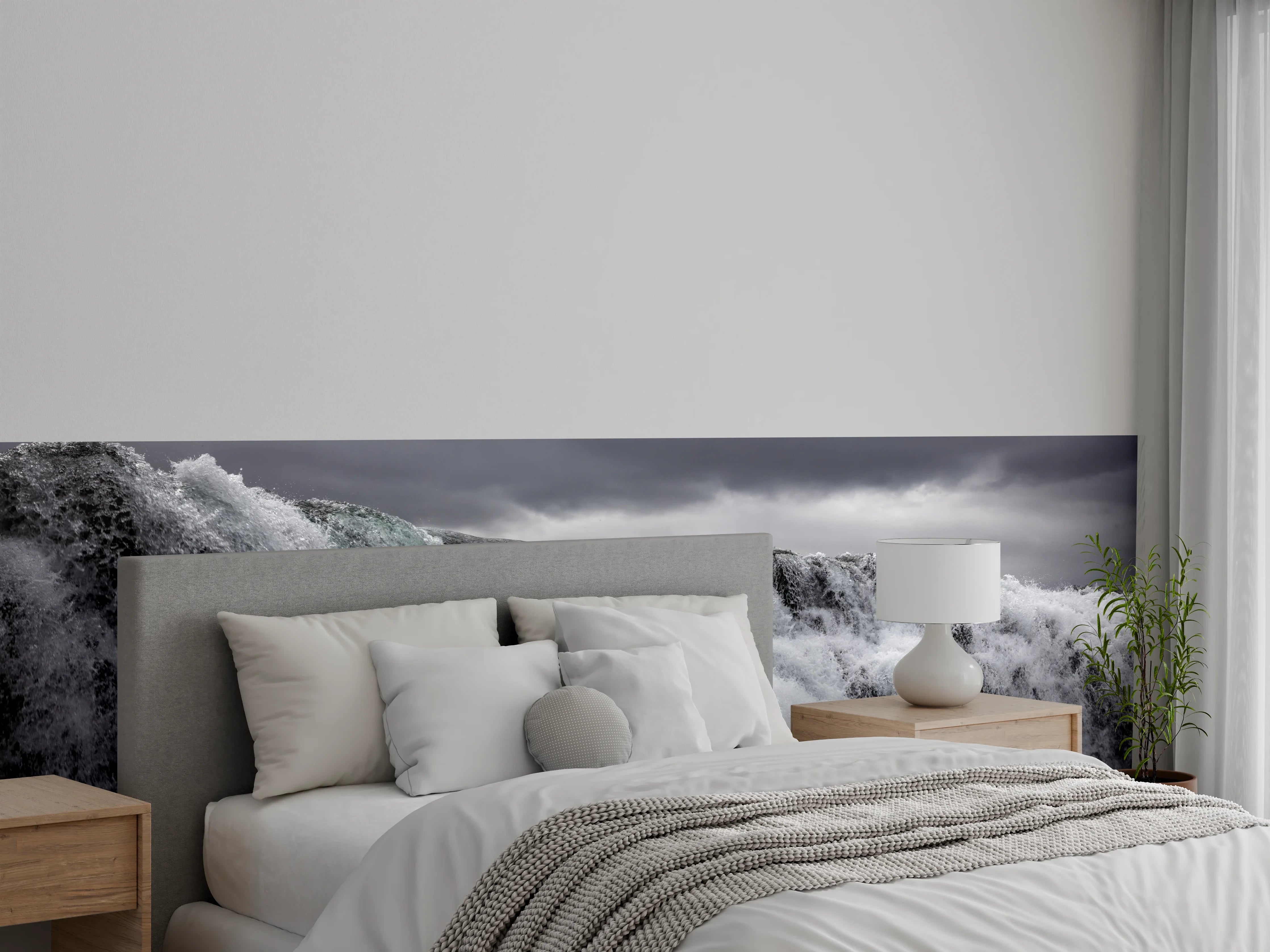 Wandverkleidung Schlafzimmer - Dunkler Wasserfall