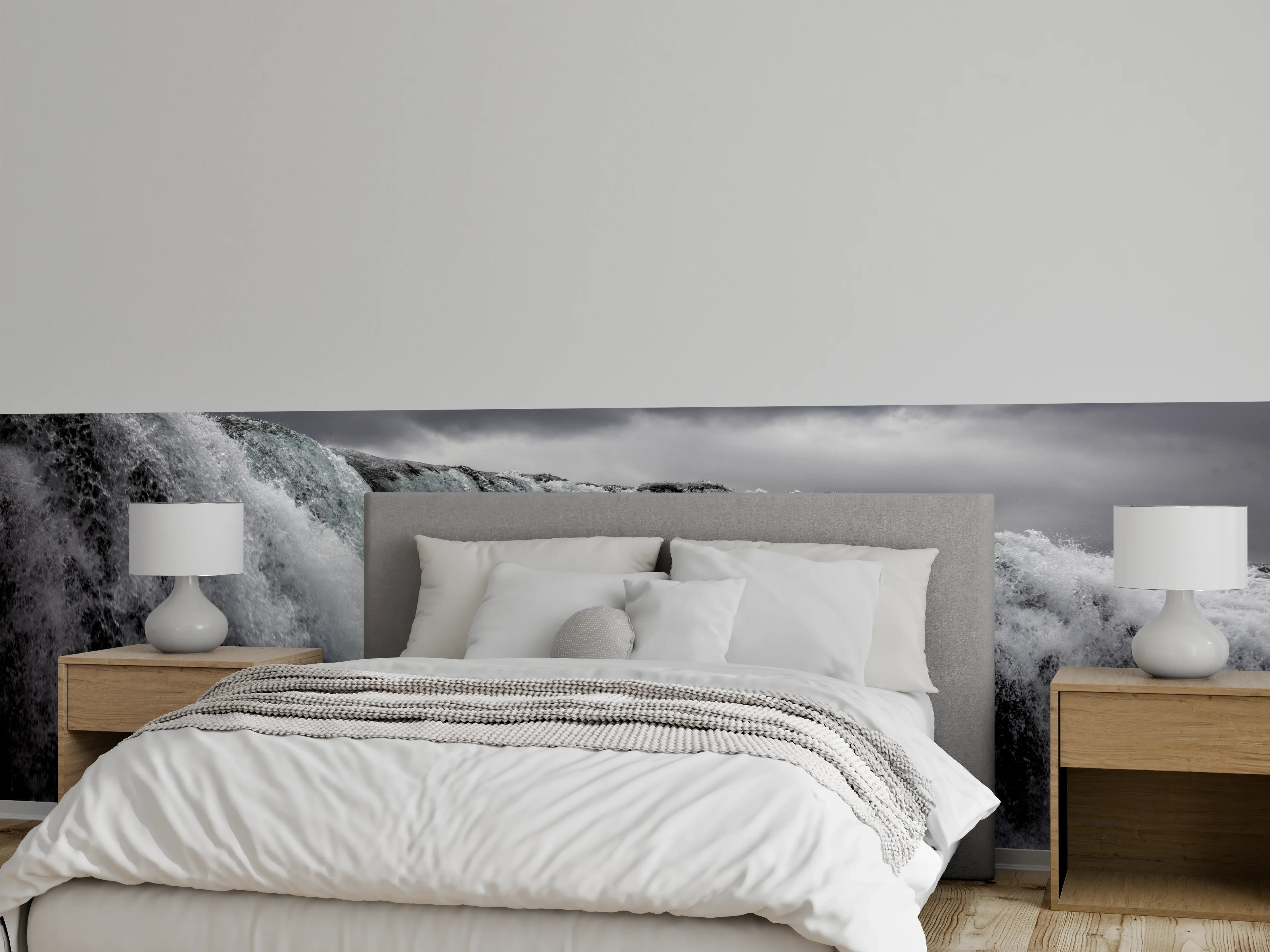 Wandverkleidung Schlafzimmer - Dunkler Wasserfall